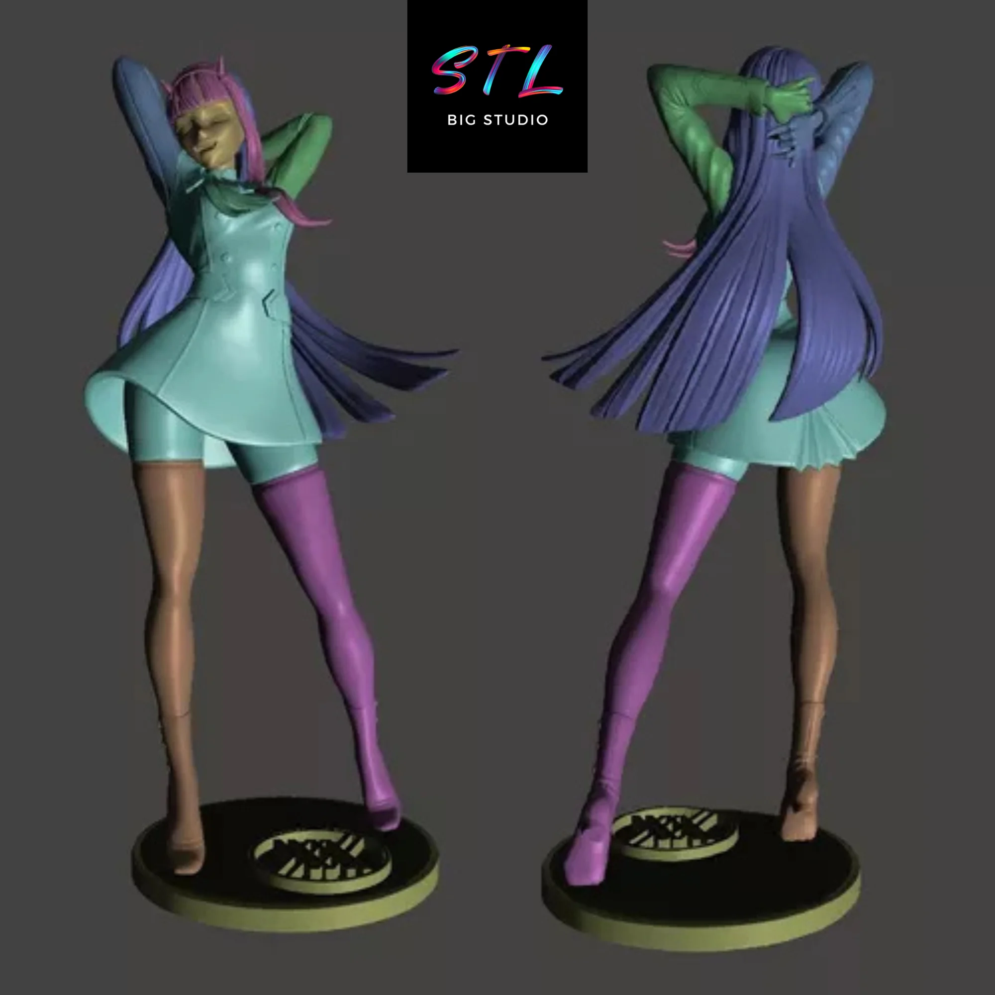 Zero Two STL Figure | Darling in the Franxx | 3D Printable Model Model ...