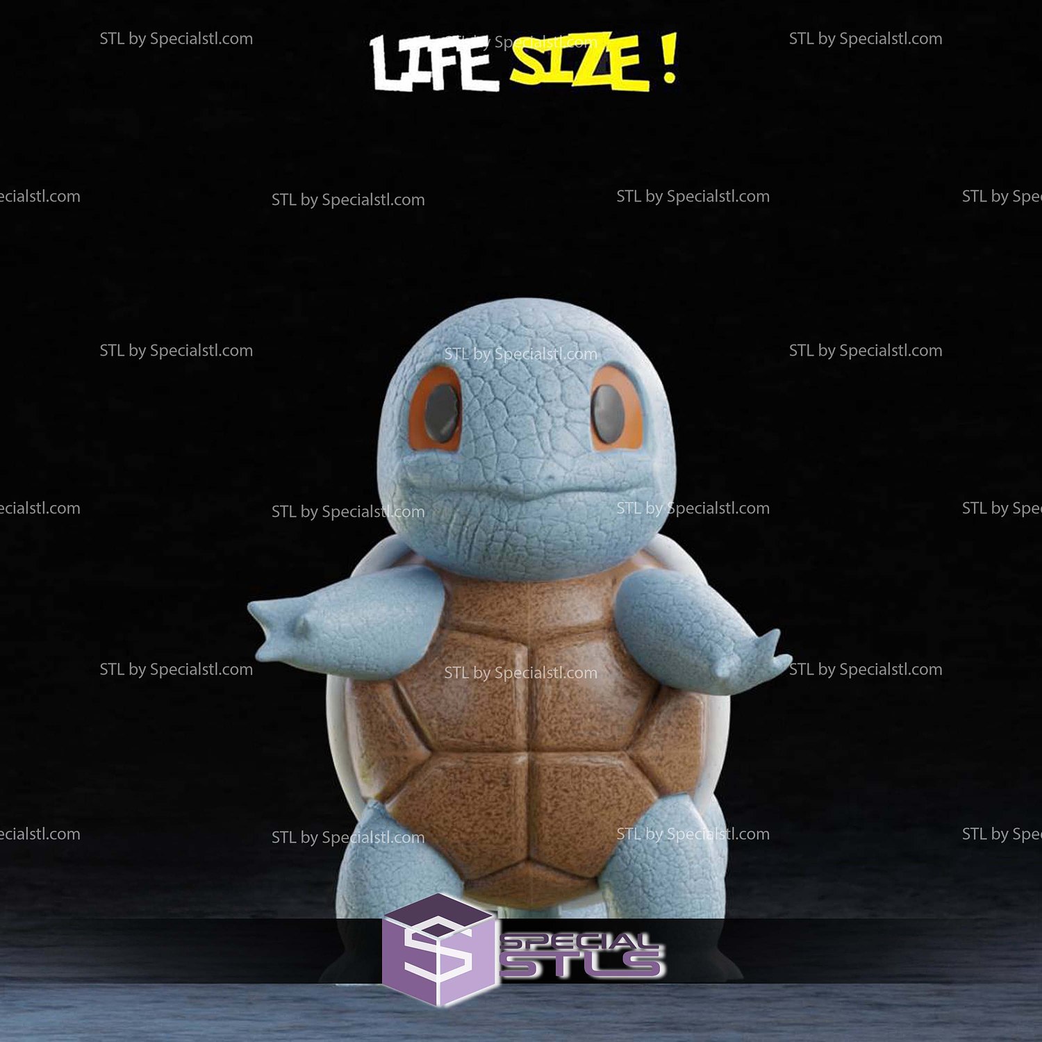 Life Size Realistic Squirtle STL Files 3D Model — view 3