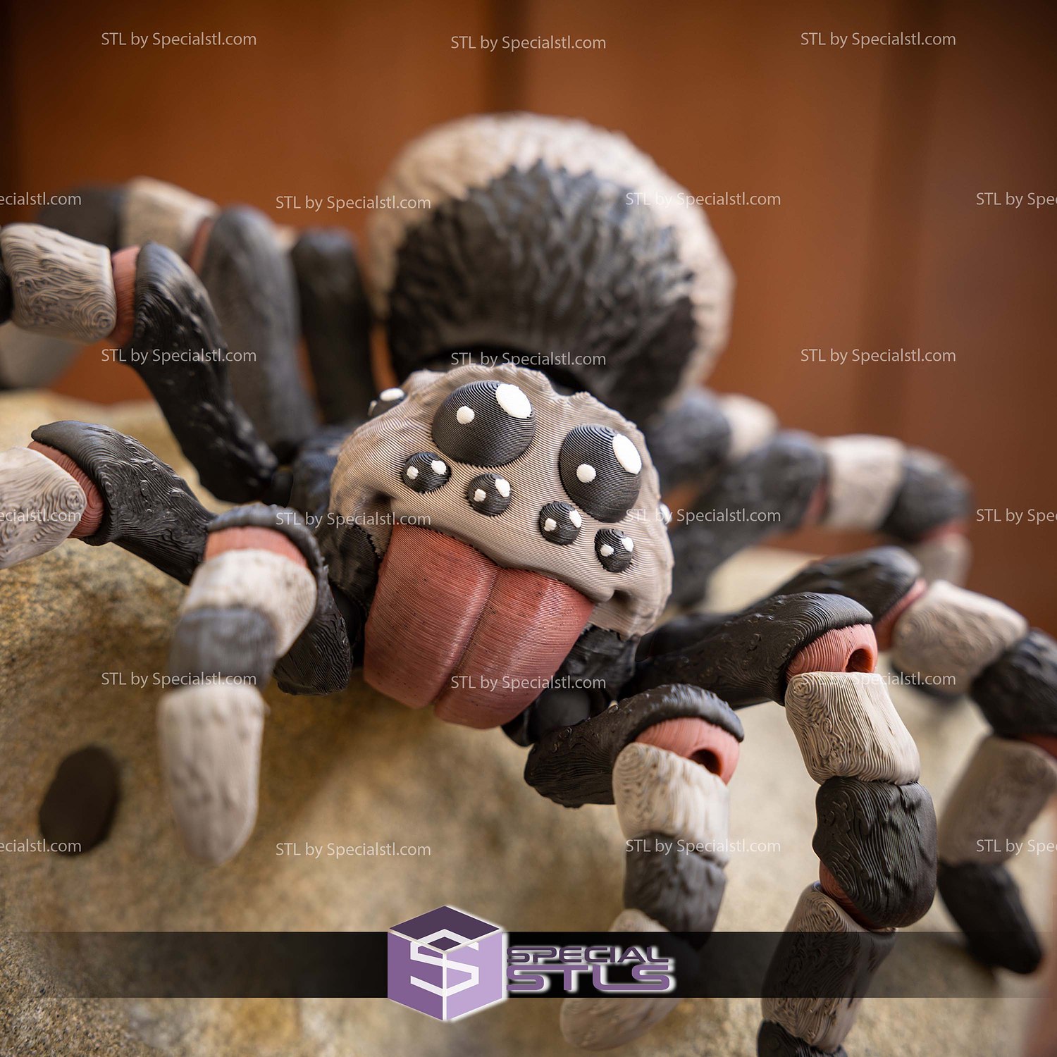 Basic STL Collection Articulated Tarantula 3D Model — view 3