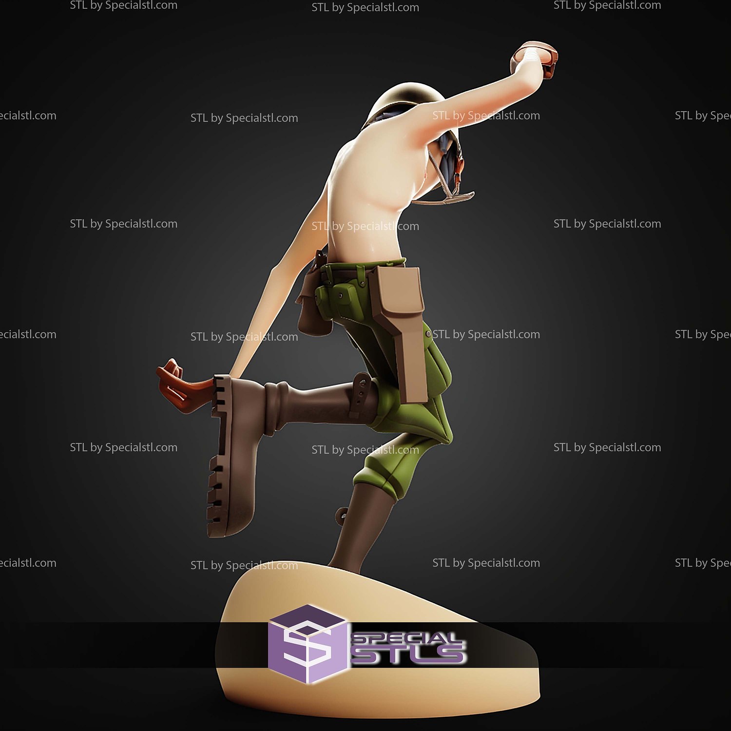 2D Dirty Harry Gorillaz STL Files 3D Model — view 4