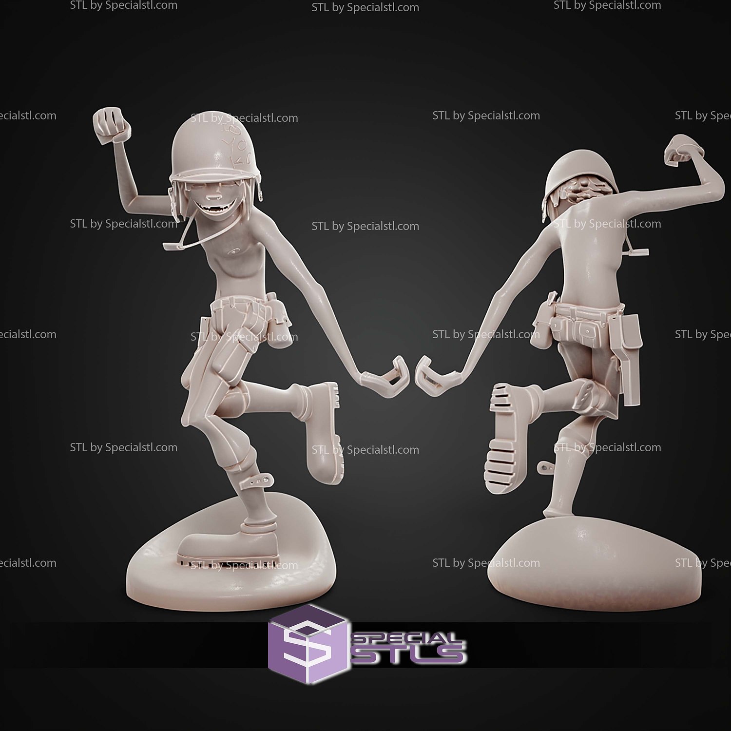 2D Dirty Harry Gorillaz STL Files 3D Model — view 7