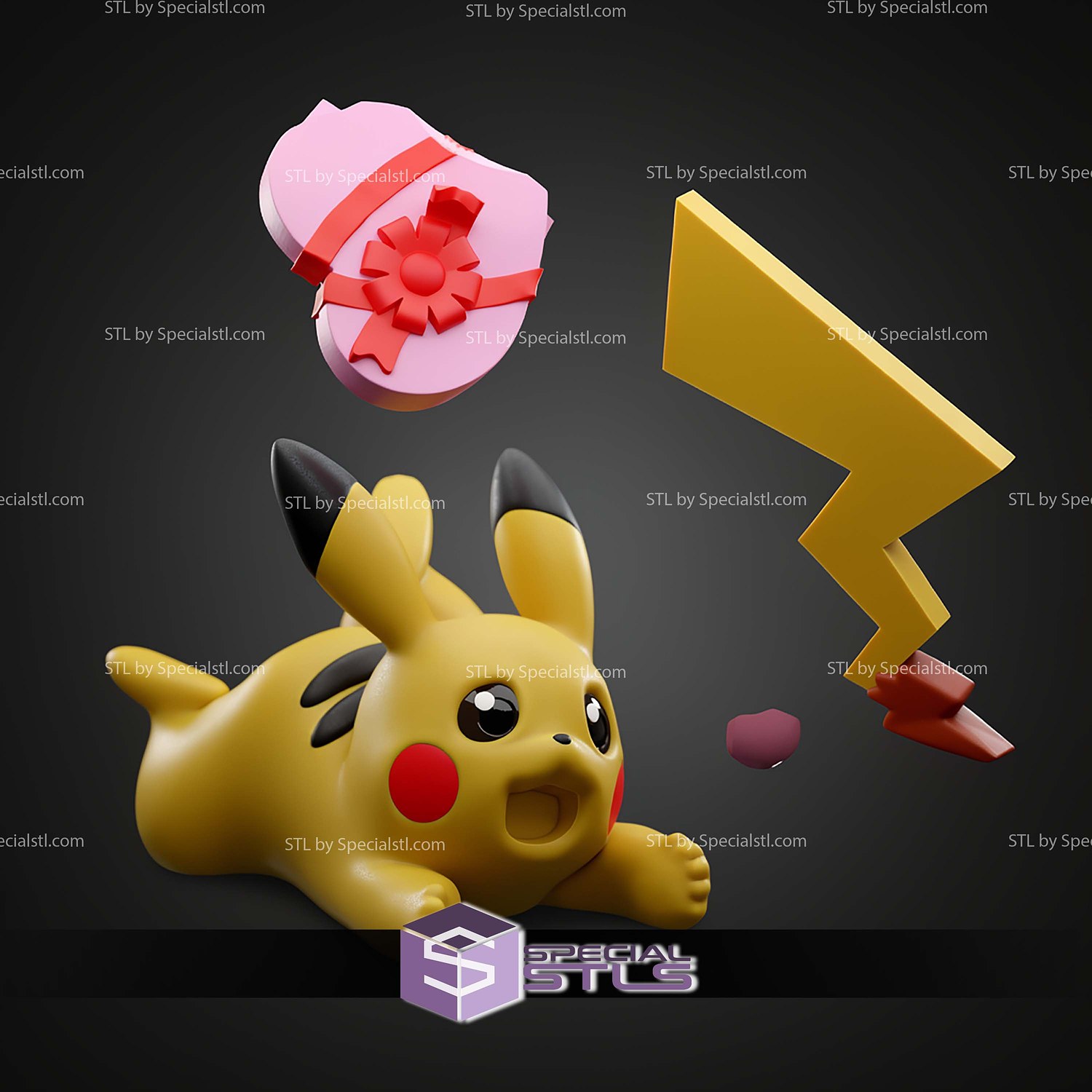 Basic Pokemon Collection Tripping Pikachu 3D STL Model — view 8