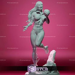 Vampirella and Skull Tomb STL Printer Files 3D Model — view 1