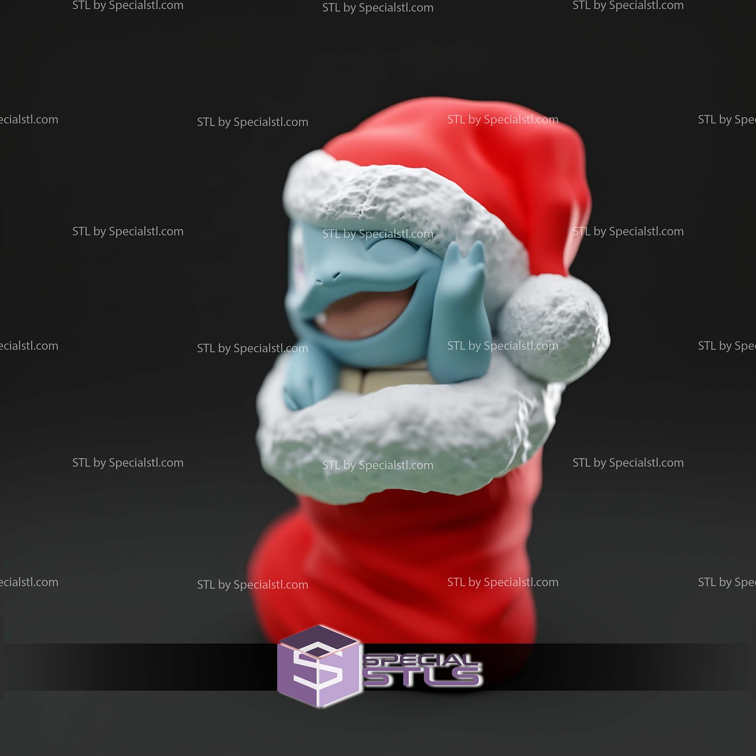 Basic Pokemon Collection Christmas Stocking Squirtle 3D STL Model — view 3