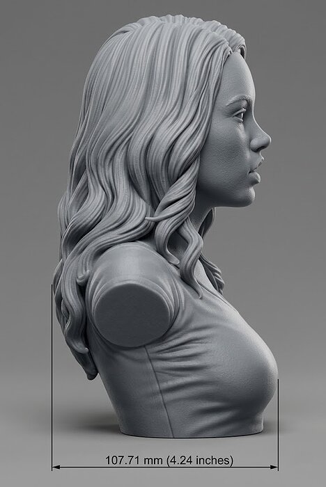 Megan Rain bust 3D OBJ Model — view 3