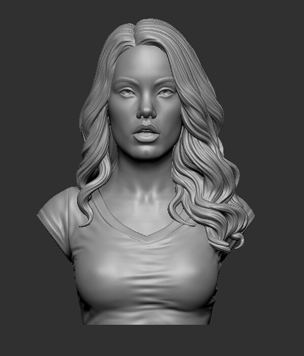 Megan Rain bust 3D OBJ Model — view 8