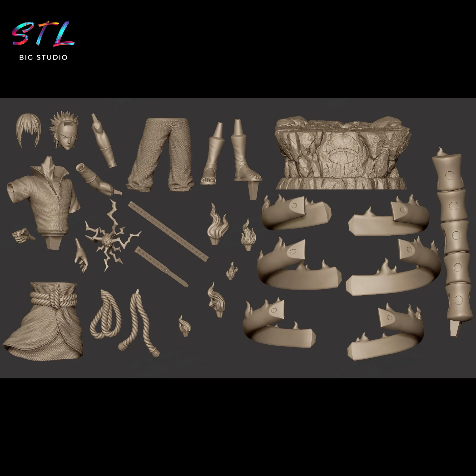 Sasuke Uchiha STL | Naruto Shippuden | 3D Printing Figure Model — view 8