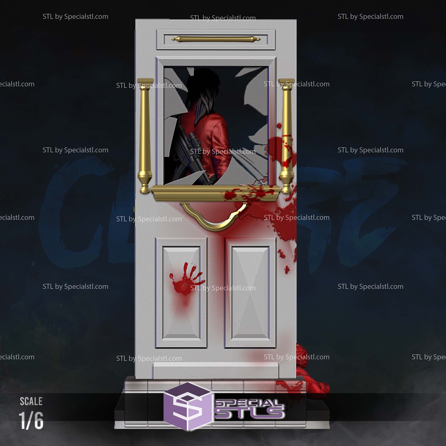 Claire Redfield Door Base Sculptures 3D Printing STL Model — view 5
