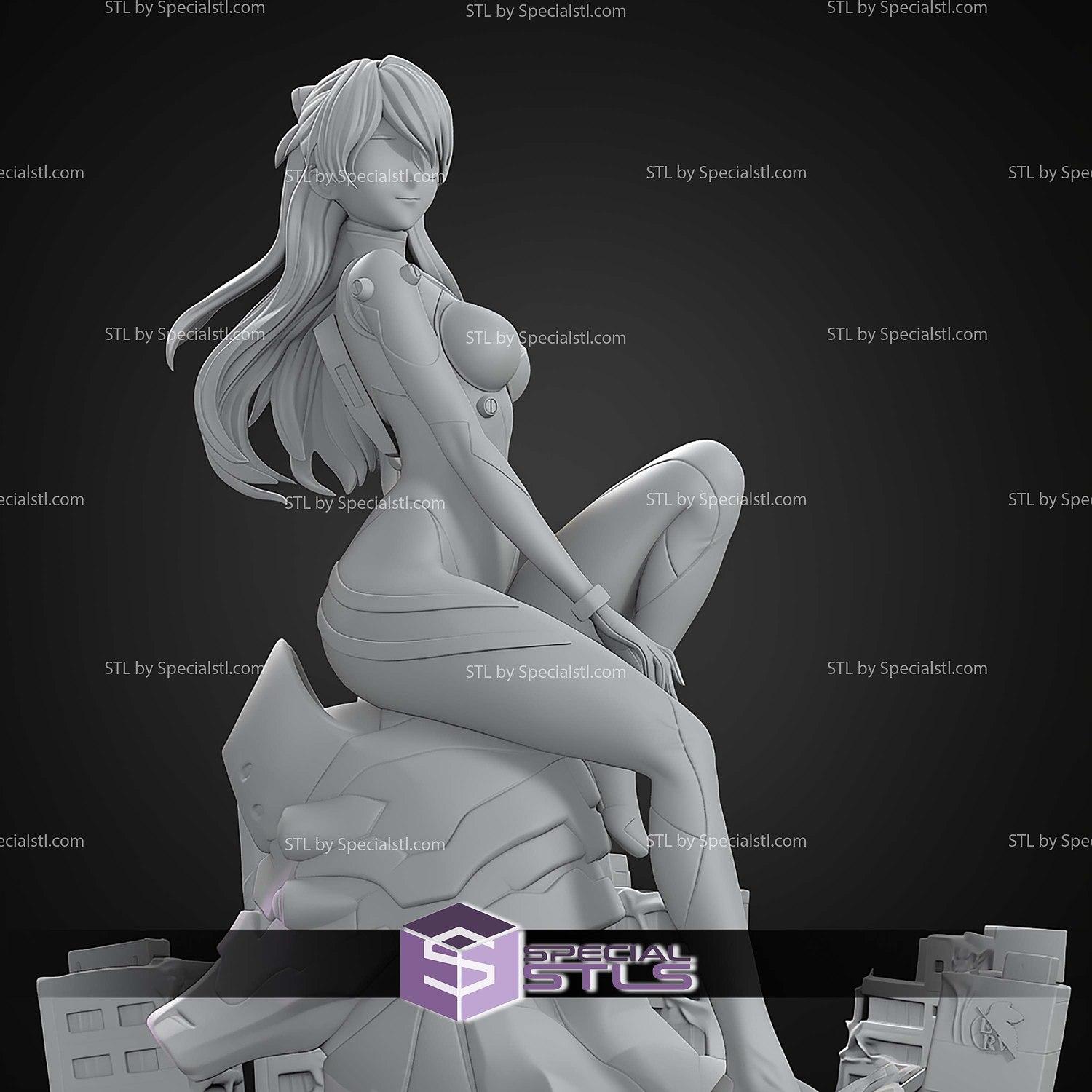 Asuka Langley Evangelion Confident Pose STL Files 3D Model — view 5