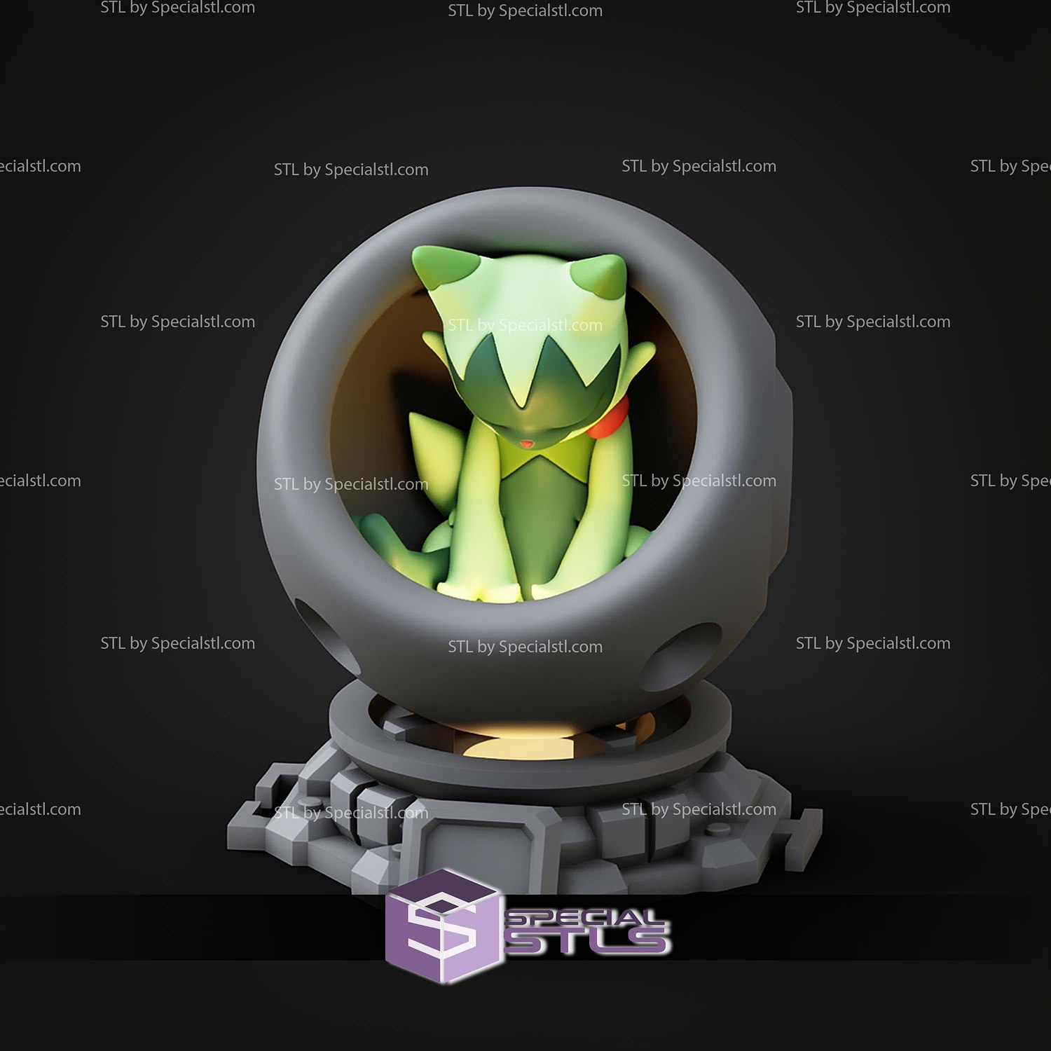 Super Basic Pokemon STL Floragato Healing Machine 3D Model — view 2