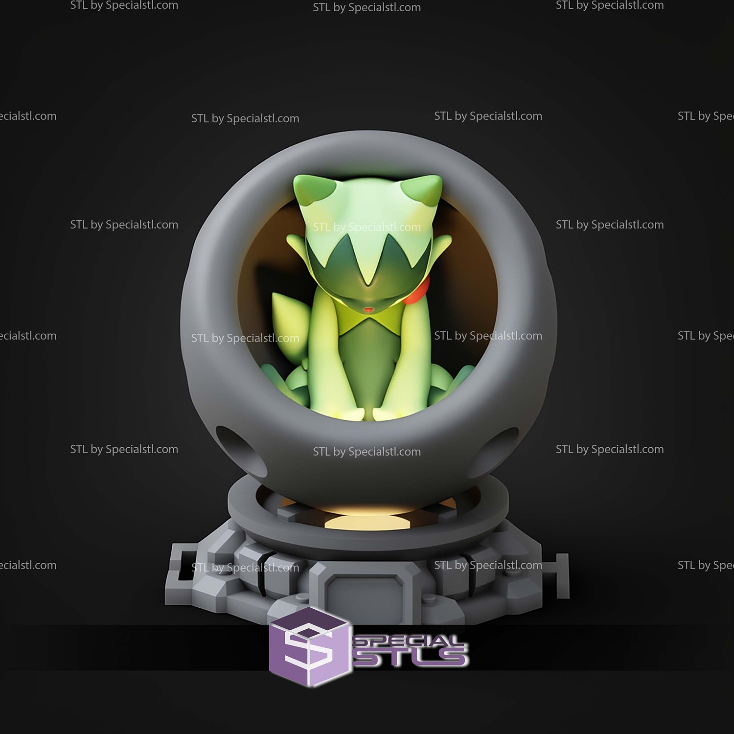 Super Basic Pokemon STL Floragato Healing Machine 3D Model — view 3