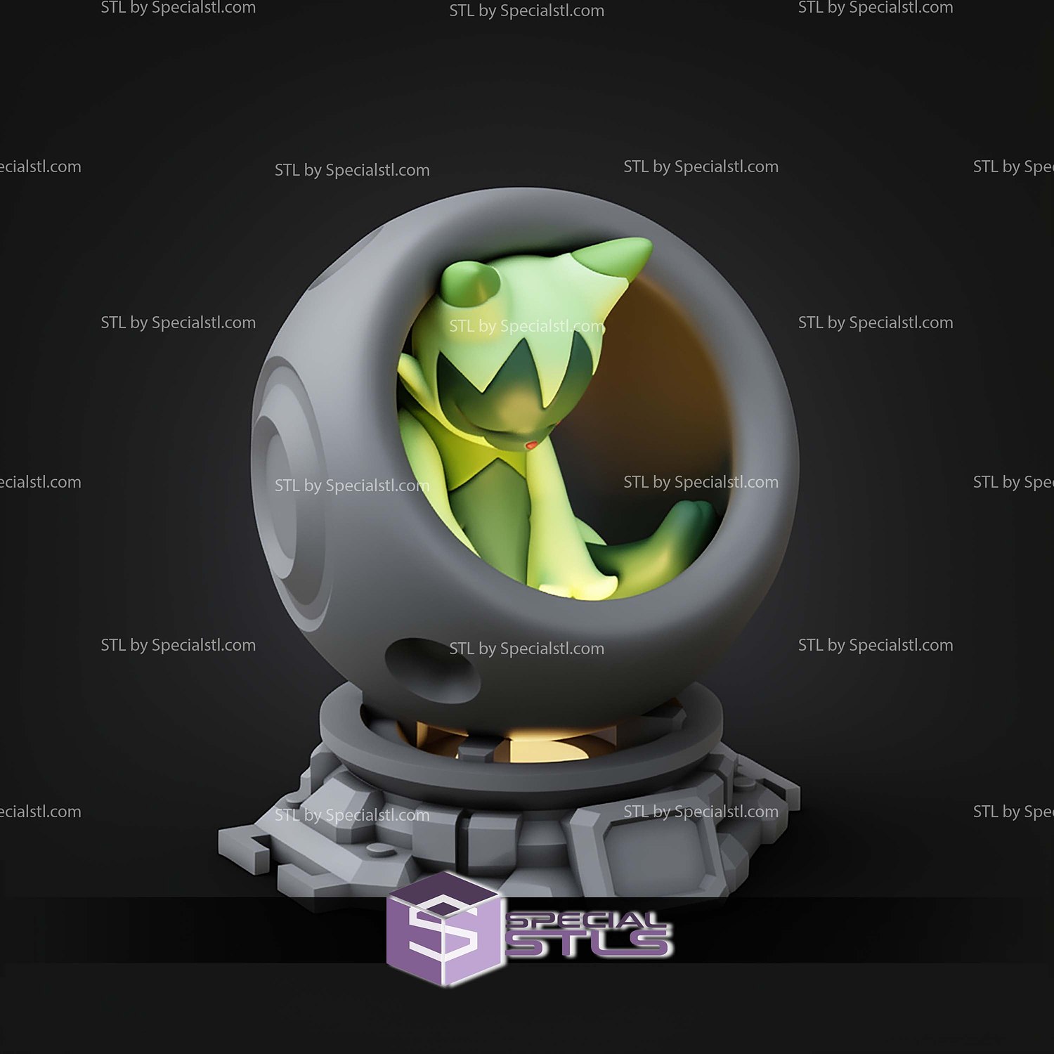 Super Basic Pokemon STL Floragato Healing Machine 3D Model — view 6