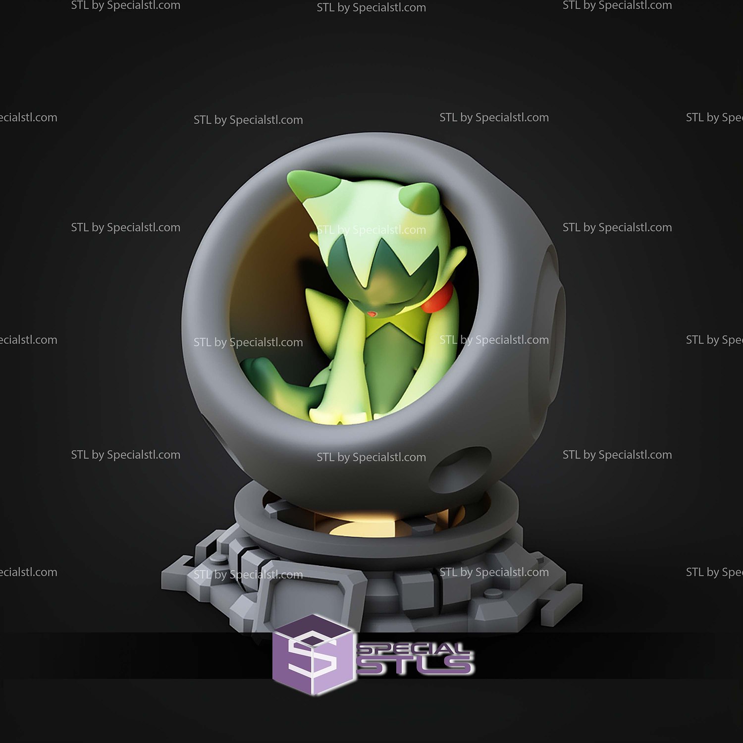 Super Basic Pokemon STL Floragato Healing Machine 3D Model — view 8