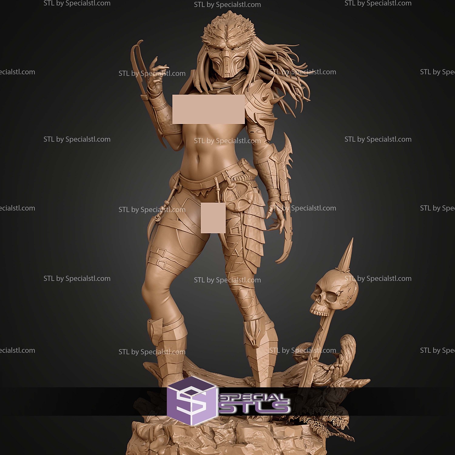 Female Predator Alternative 250mm STL Files 3D Model — view 3