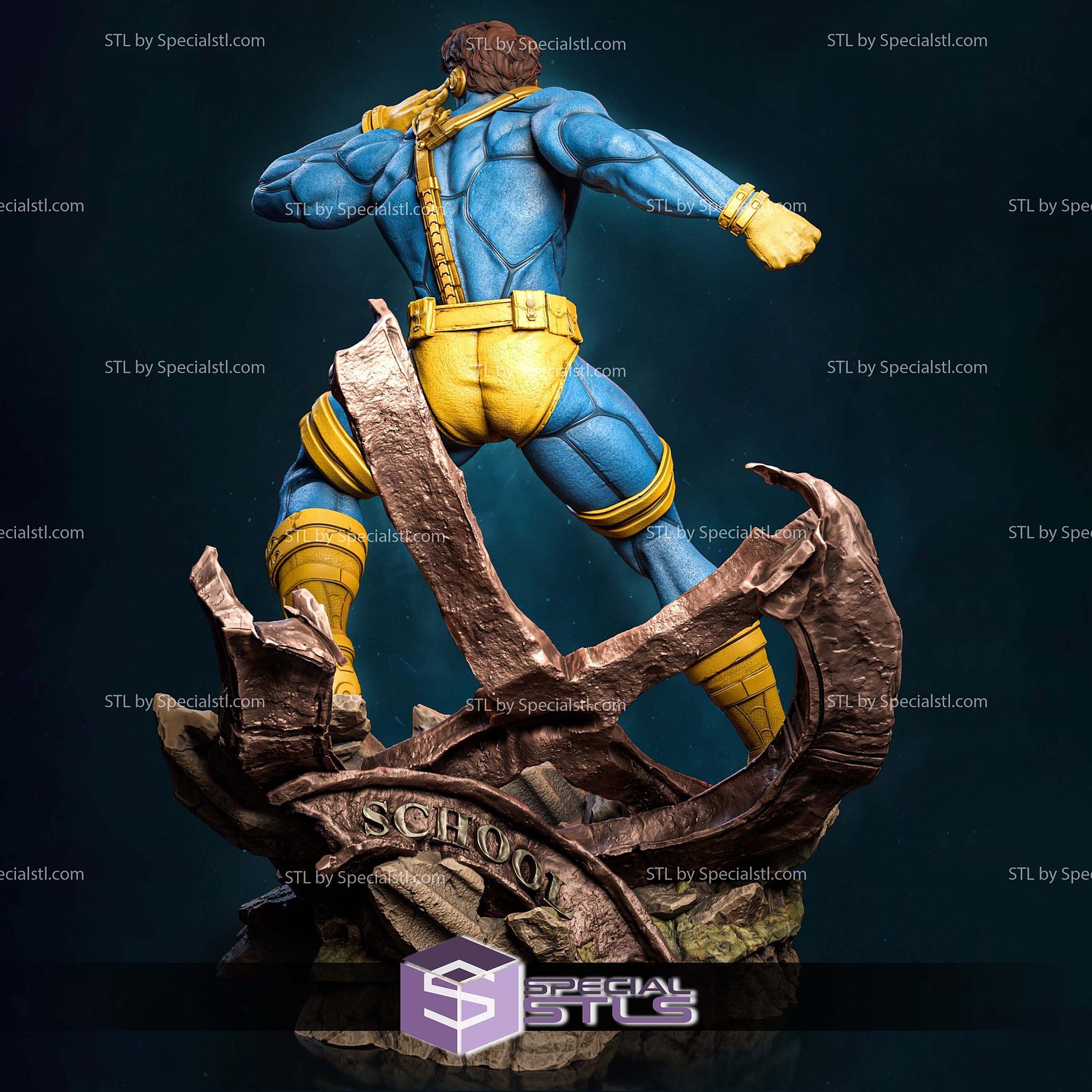 Cyclops X-Men Logo Base 3D Printer Files STL Model — view 3