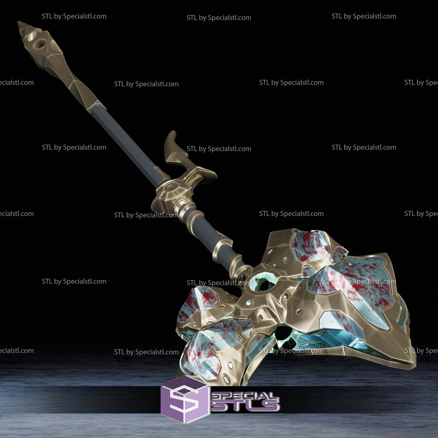 Cosplay STL Files Jayce Corrupted Hammer 3D Model — view 2