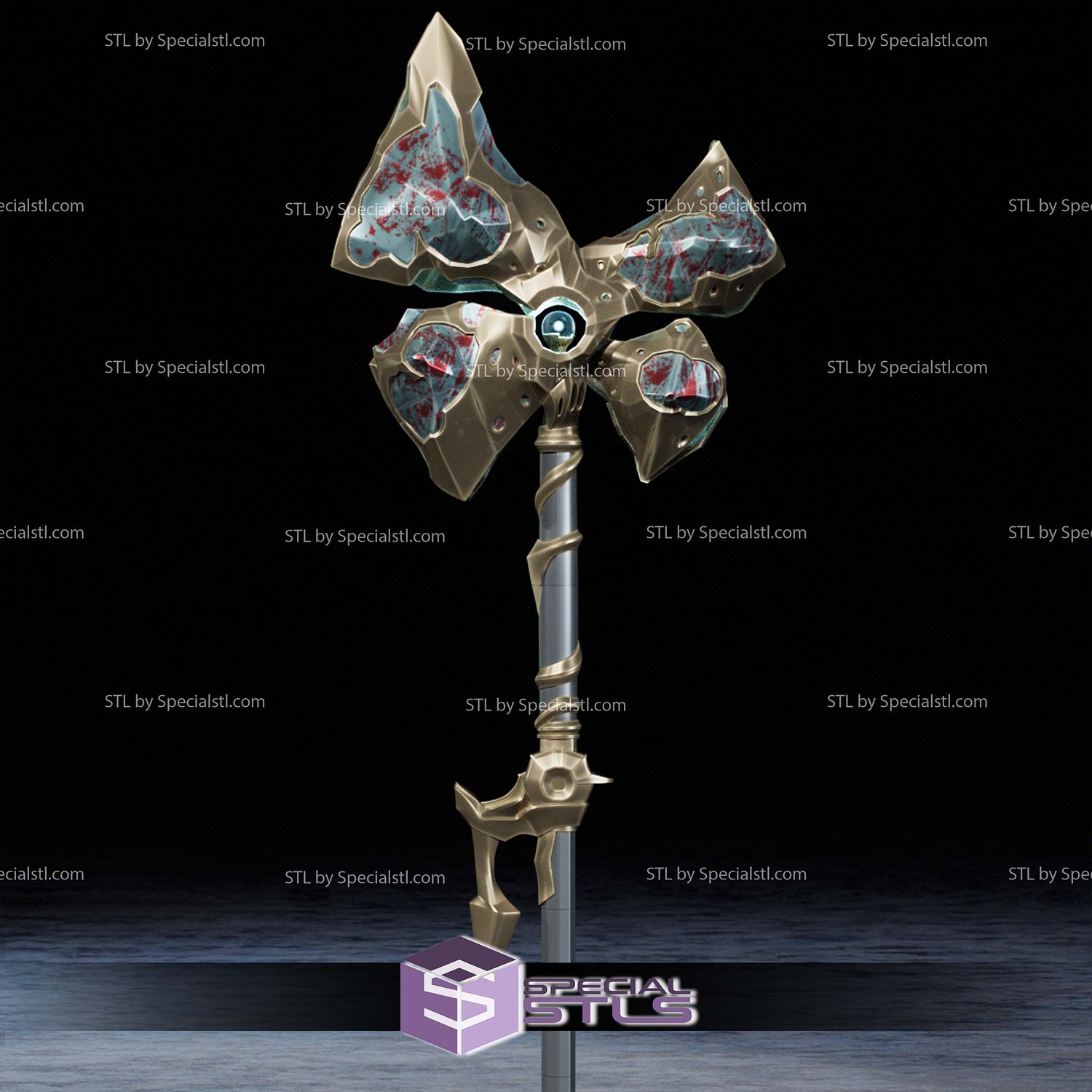Cosplay STL Files Jayce Corrupted Hammer 3D Model — view 3