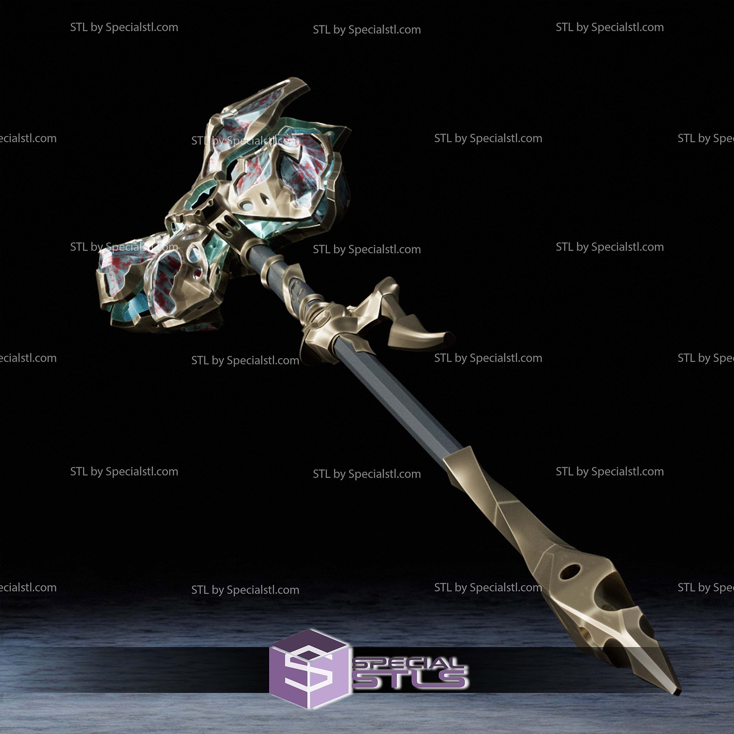 Cosplay STL Files Jayce Corrupted Hammer 3D Model — view 4
