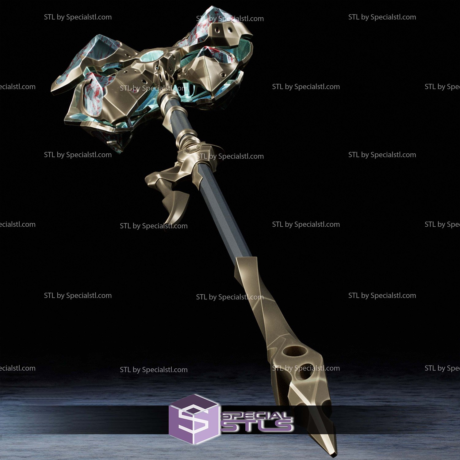Cosplay STL Files Jayce Corrupted Hammer 3D Model — view 6