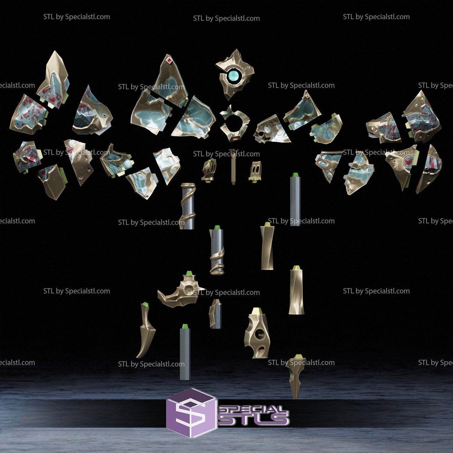Cosplay STL Files Jayce Corrupted Hammer 3D Model — view 7