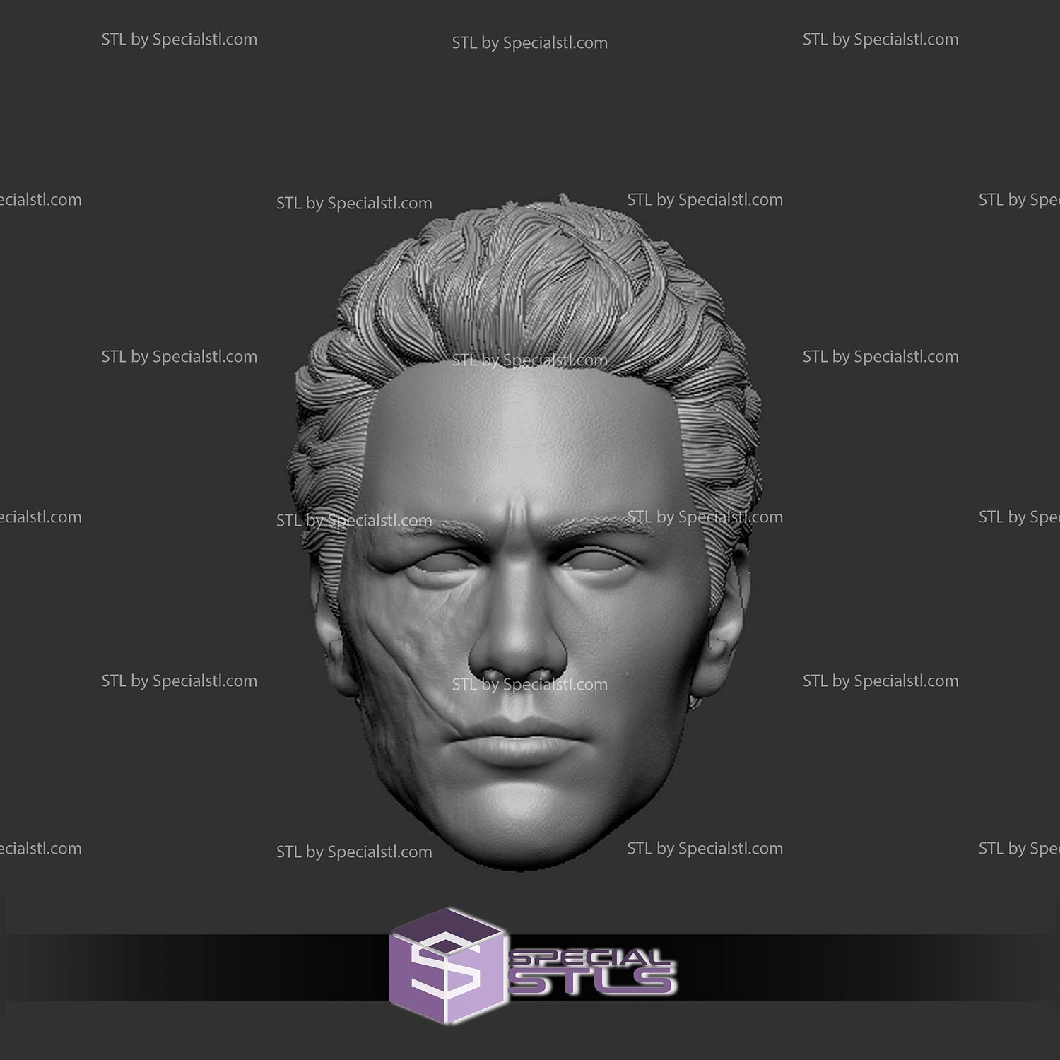 Custom Head STL Harry Osborn James Franco 3D Model — view 3