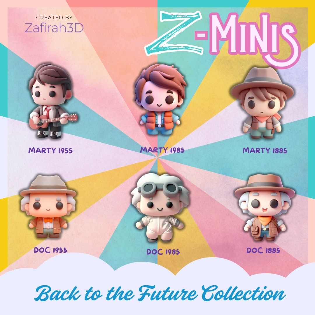 Z-Minis Back to the Future Collection 3D STL Model