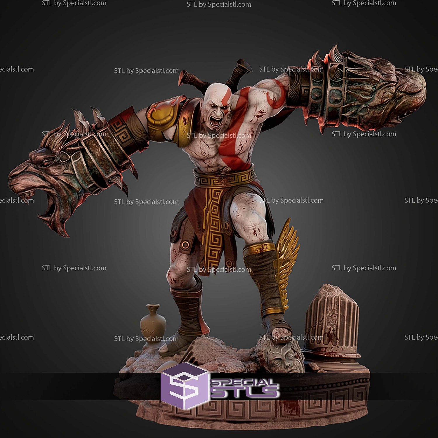 Kratos Ghost Of Sparta STL Files 3D Model — view 3