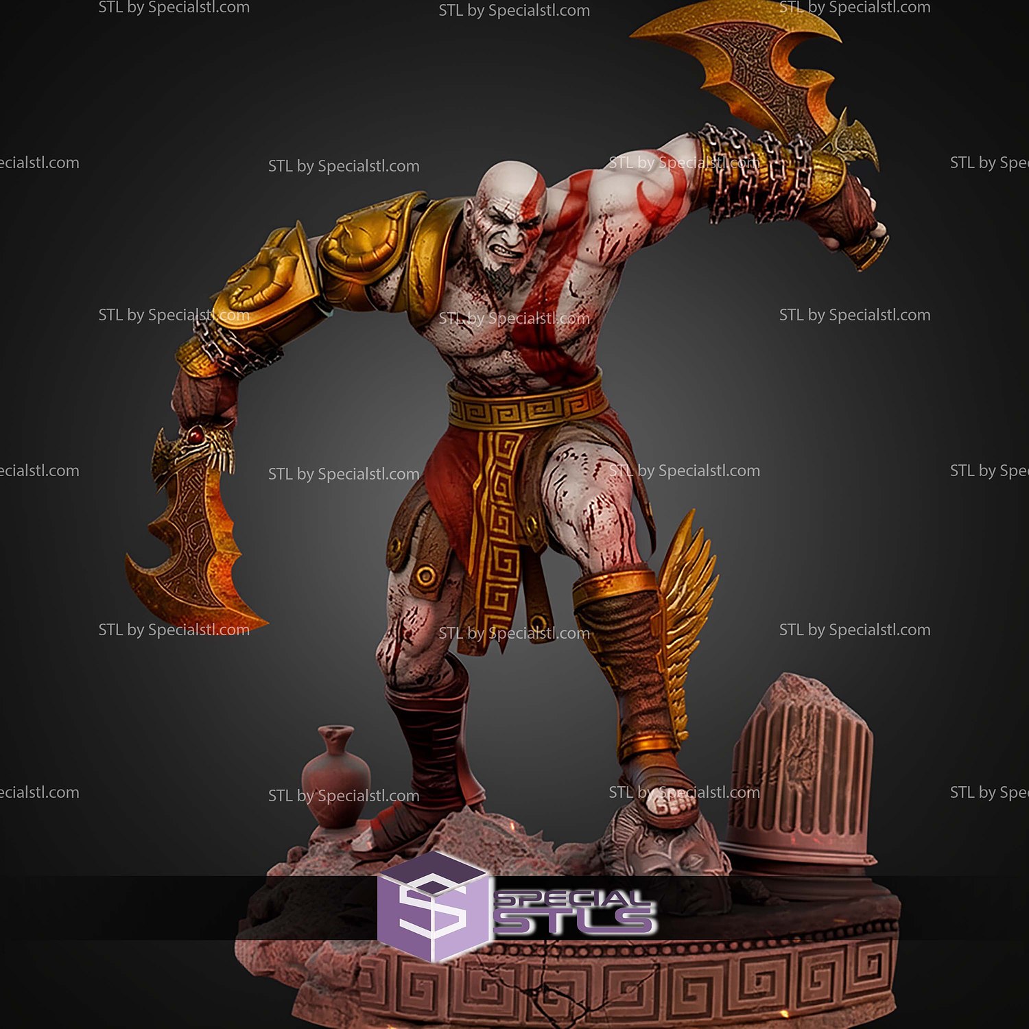 Kratos Ghost Of Sparta STL Files 3D Model — view 5