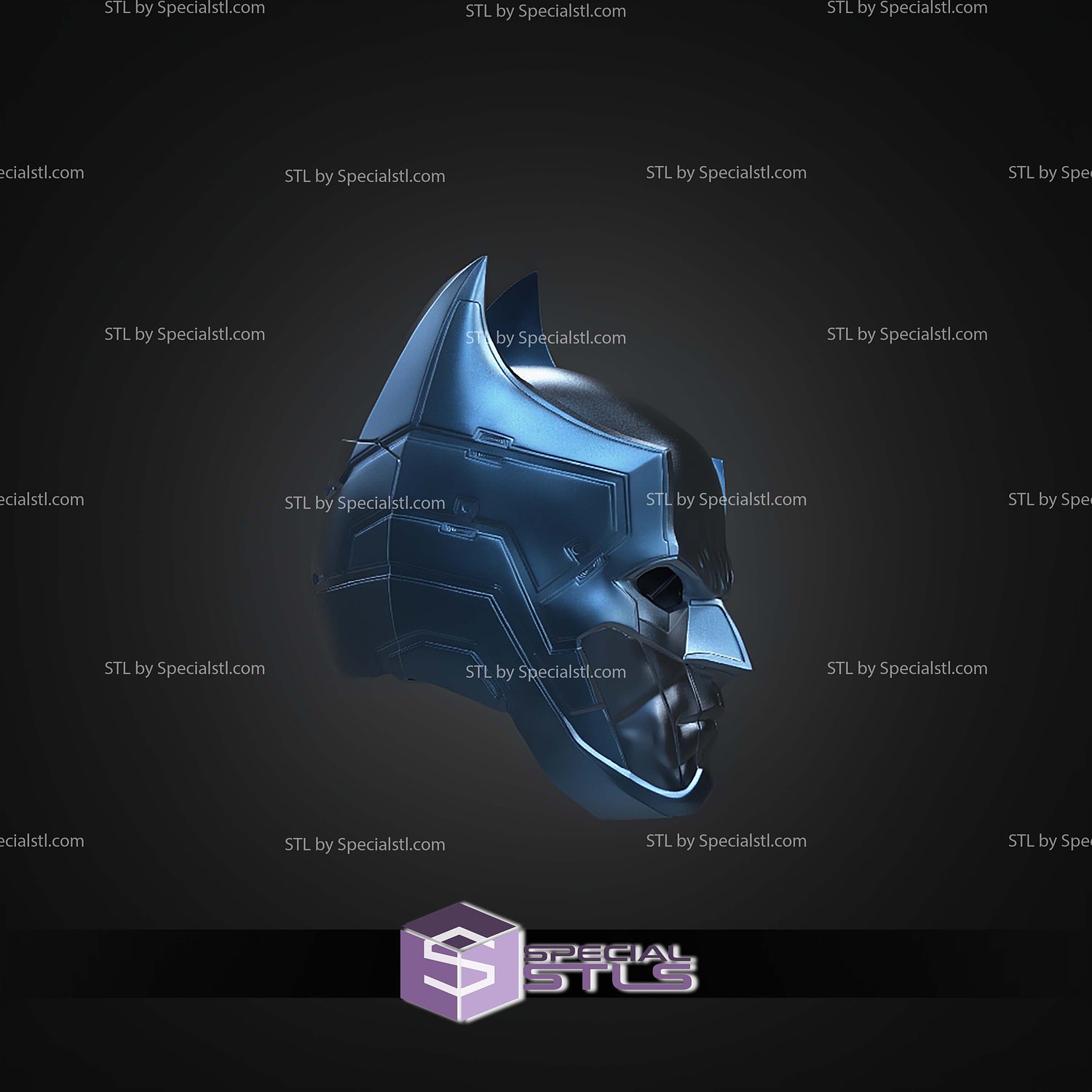 Cosplay STL Files Batman Murder Machine Helmet 3D Model — view 3
