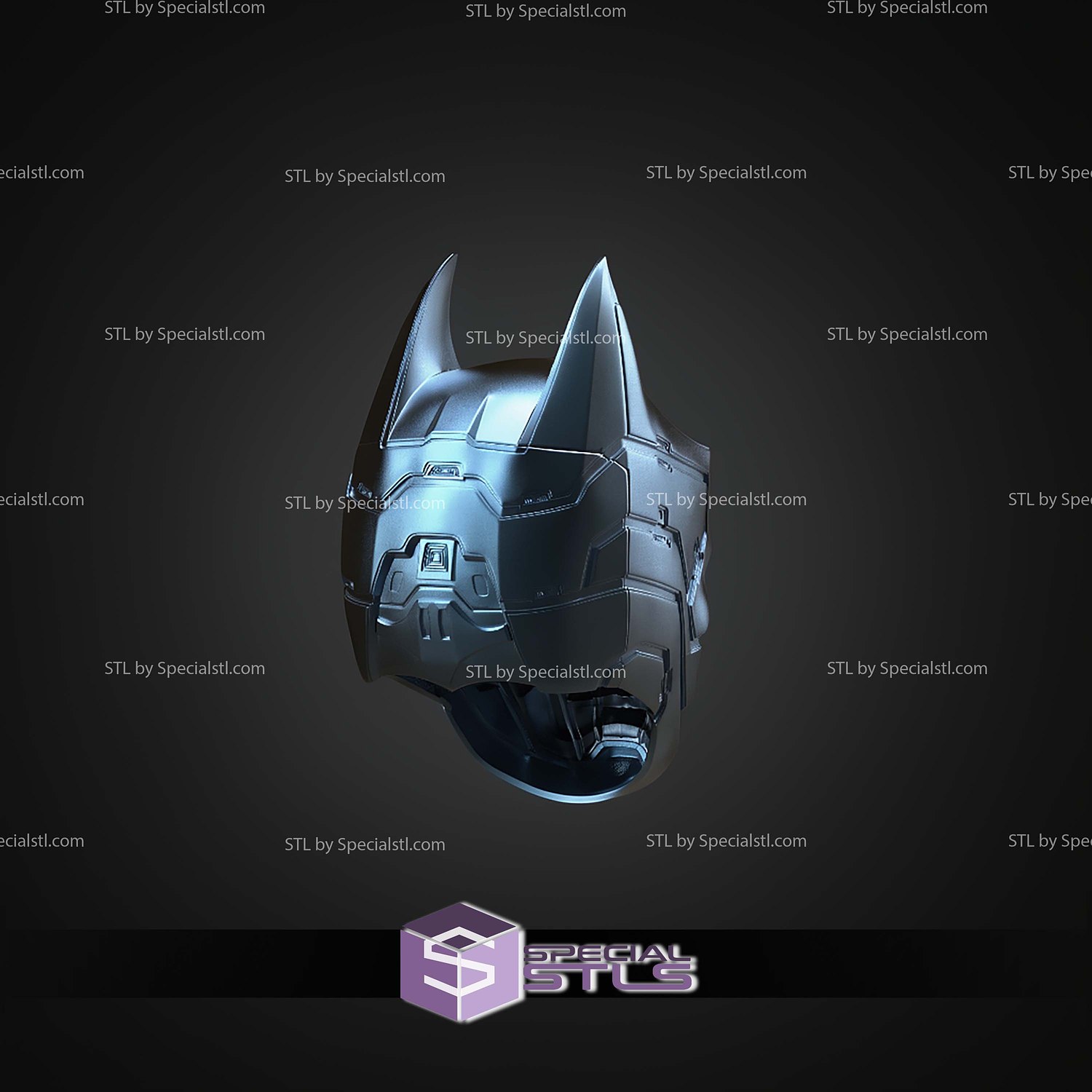 Cosplay STL Files Batman Murder Machine Helmet 3D Model — view 5