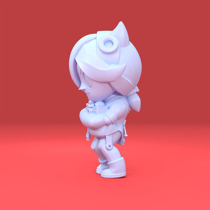 Colette Original - Brawl Stars 3D OBJ Model — view 3