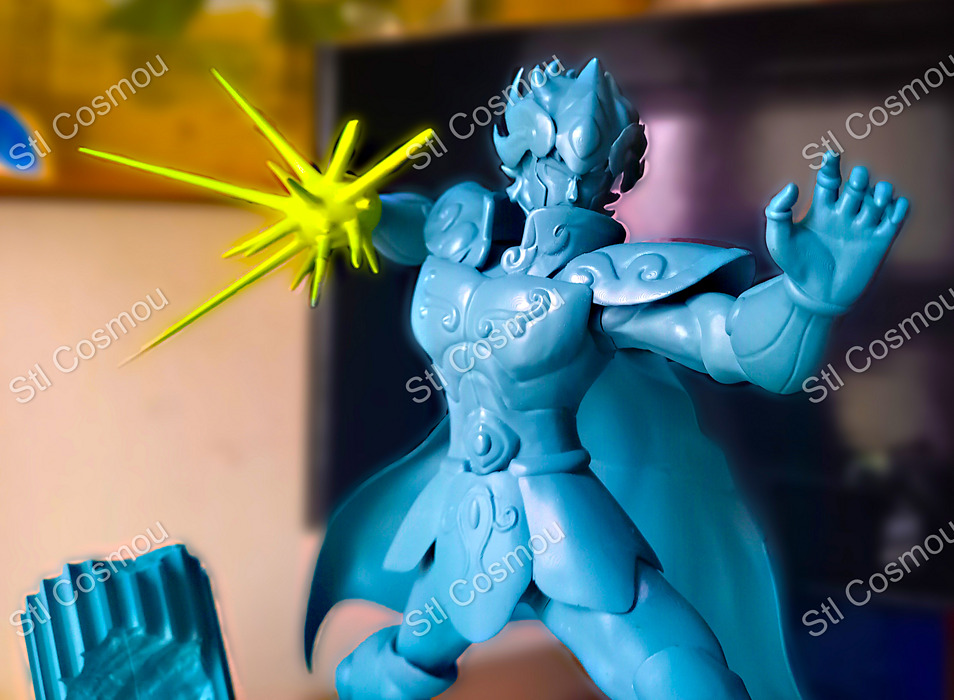 Saint Seiya - Aiolia Leo gold saint 3D STL Model — view 2