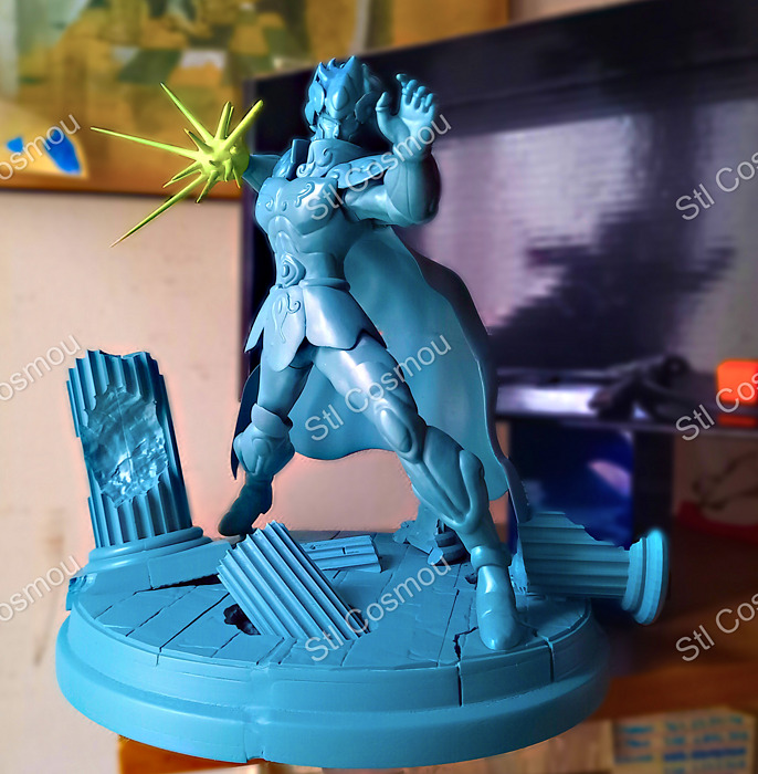 Saint Seiya - Aiolia Leo gold saint 3D STL Model — view 5