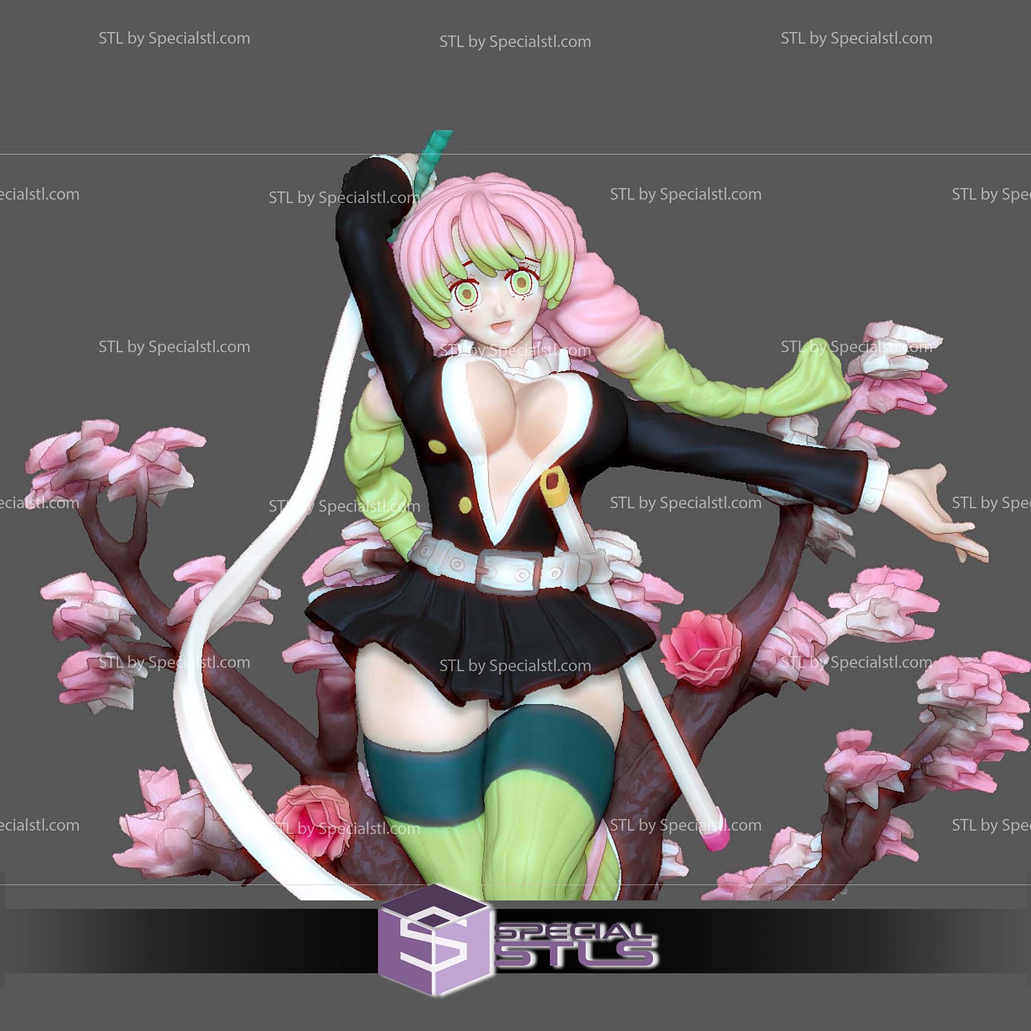 Mitsuri Kanroji Blossom 3D Printer Files STL Model — view 4