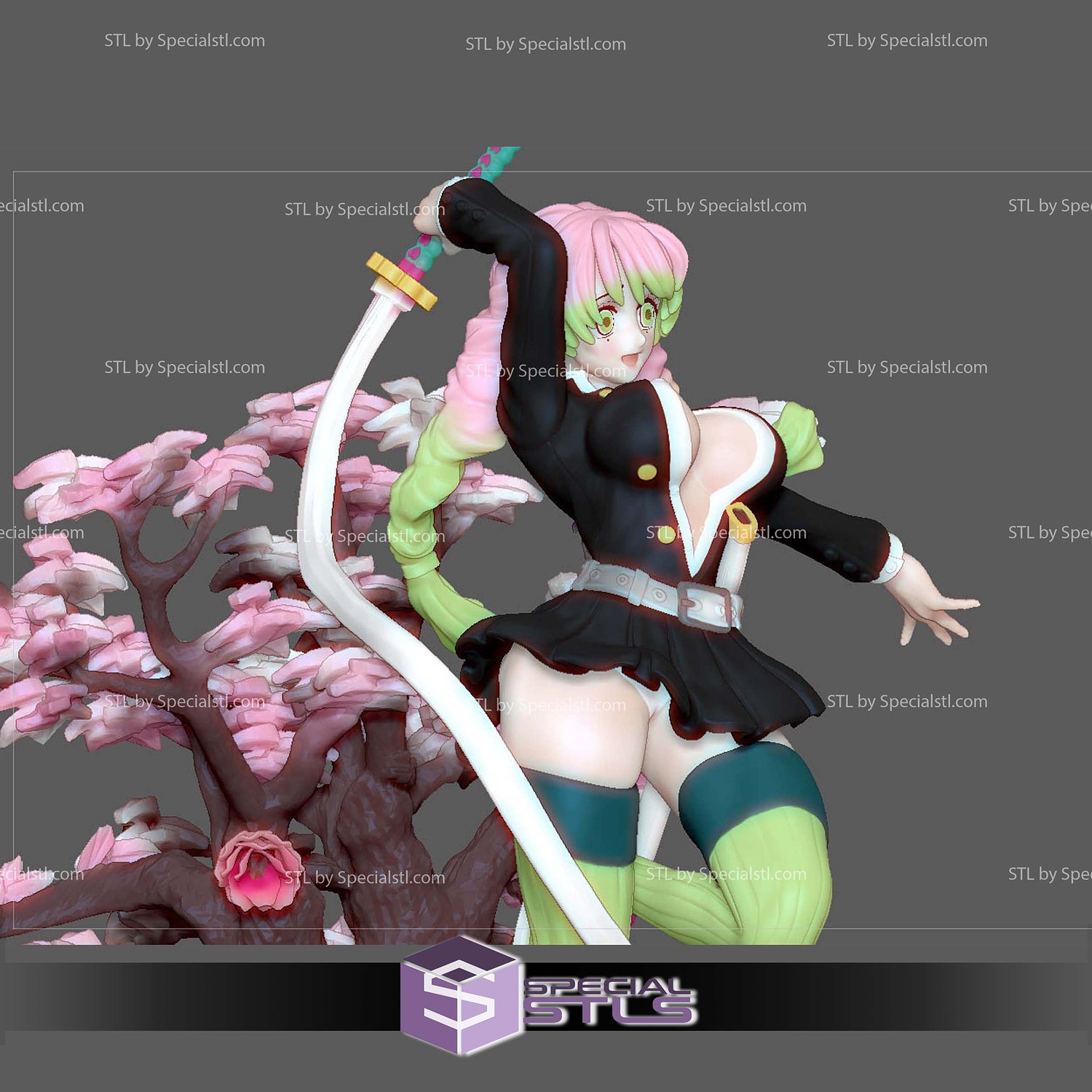 Mitsuri Kanroji Blossom 3D Printer Files STL Model — view 5