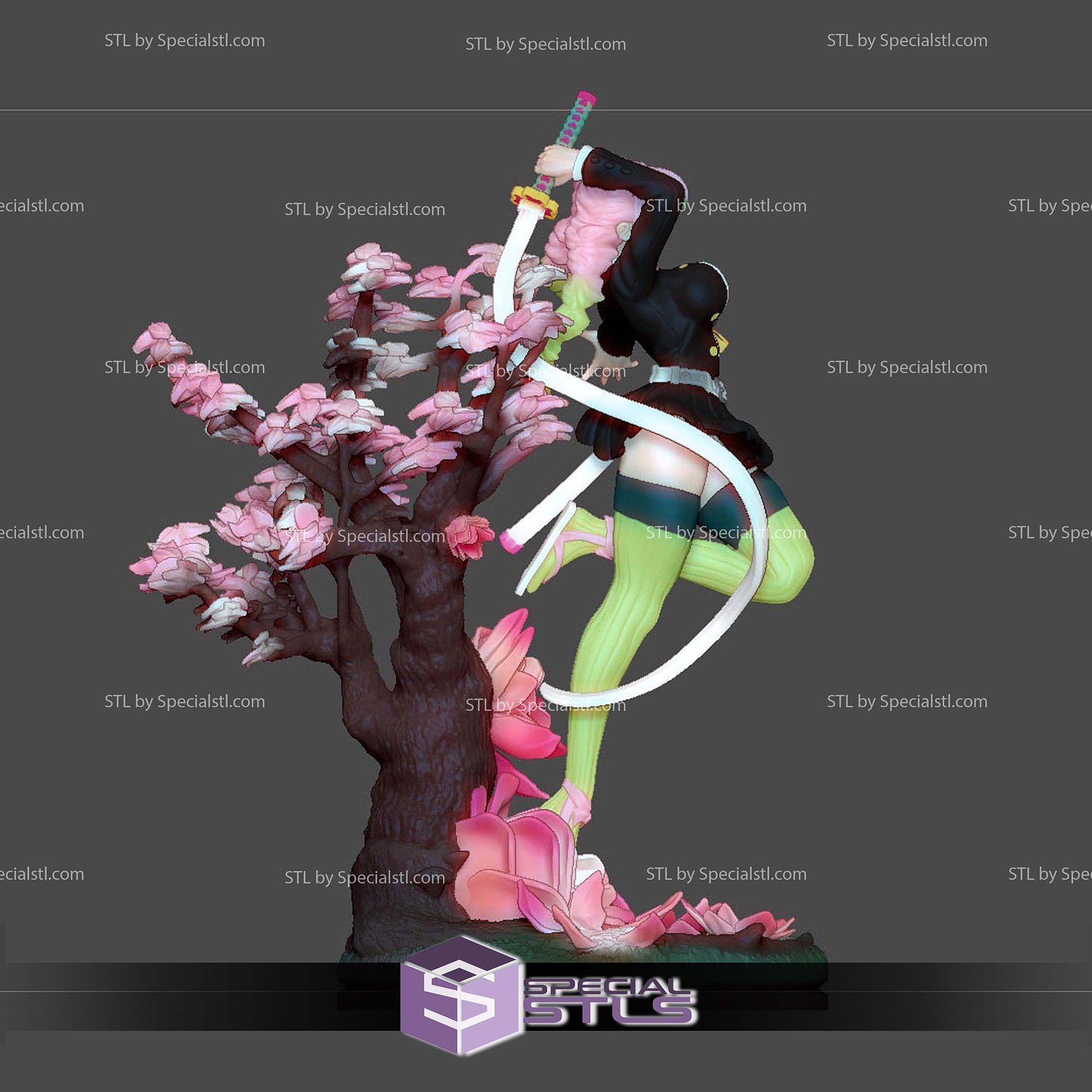 Mitsuri Kanroji Blossom 3D Printer Files STL Model — view 6
