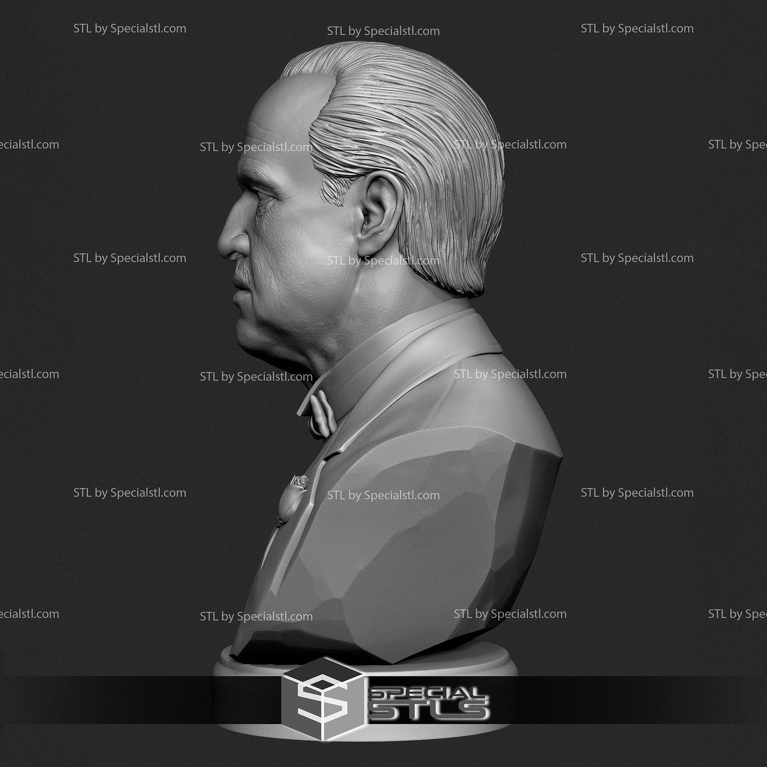 Godfather Marlon Brando Bust 3D Print Files STL Model — view 3