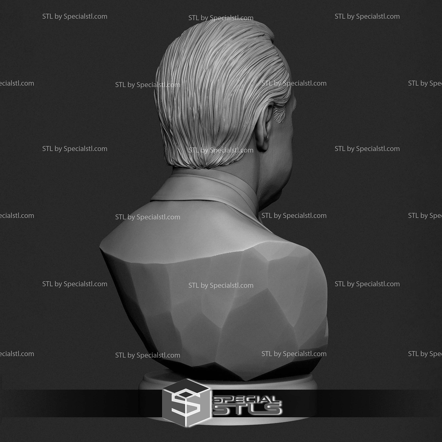 Godfather Marlon Brando Bust 3D Print Files STL Model — view 4