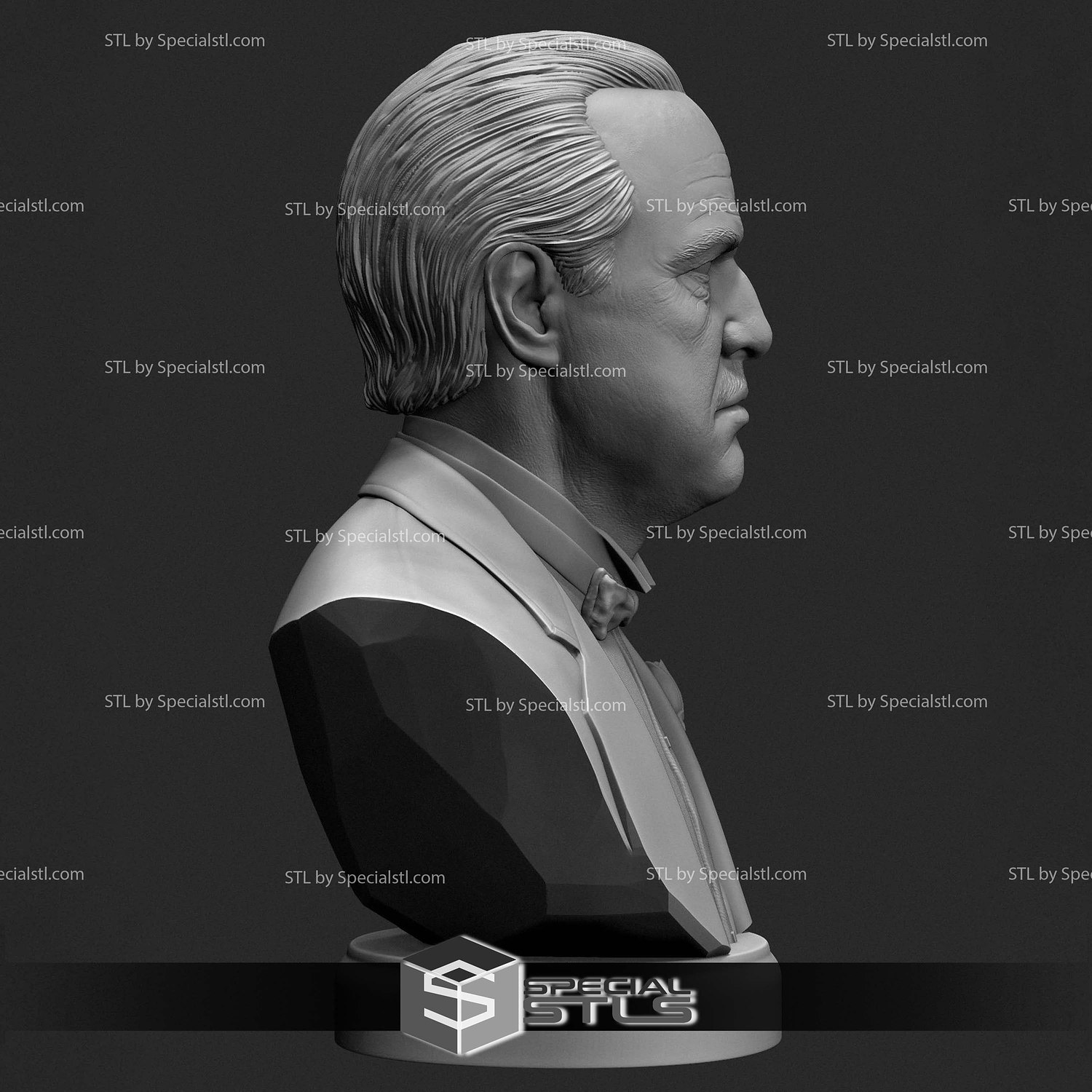Godfather Marlon Brando Bust 3D Print Files STL Model — view 5