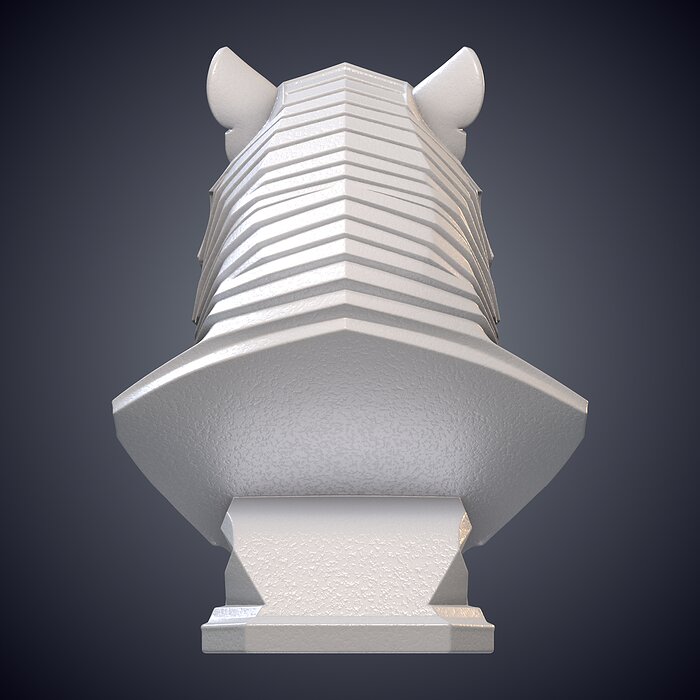 Stylized Tiger Warrior Bust Statue PM-945 3D BLEND Model — view 2