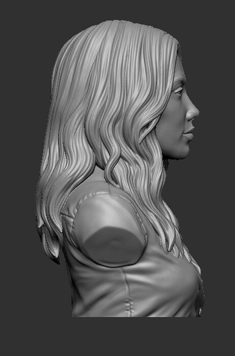 Eva Lovia bust 3D 3DM Model — view 8