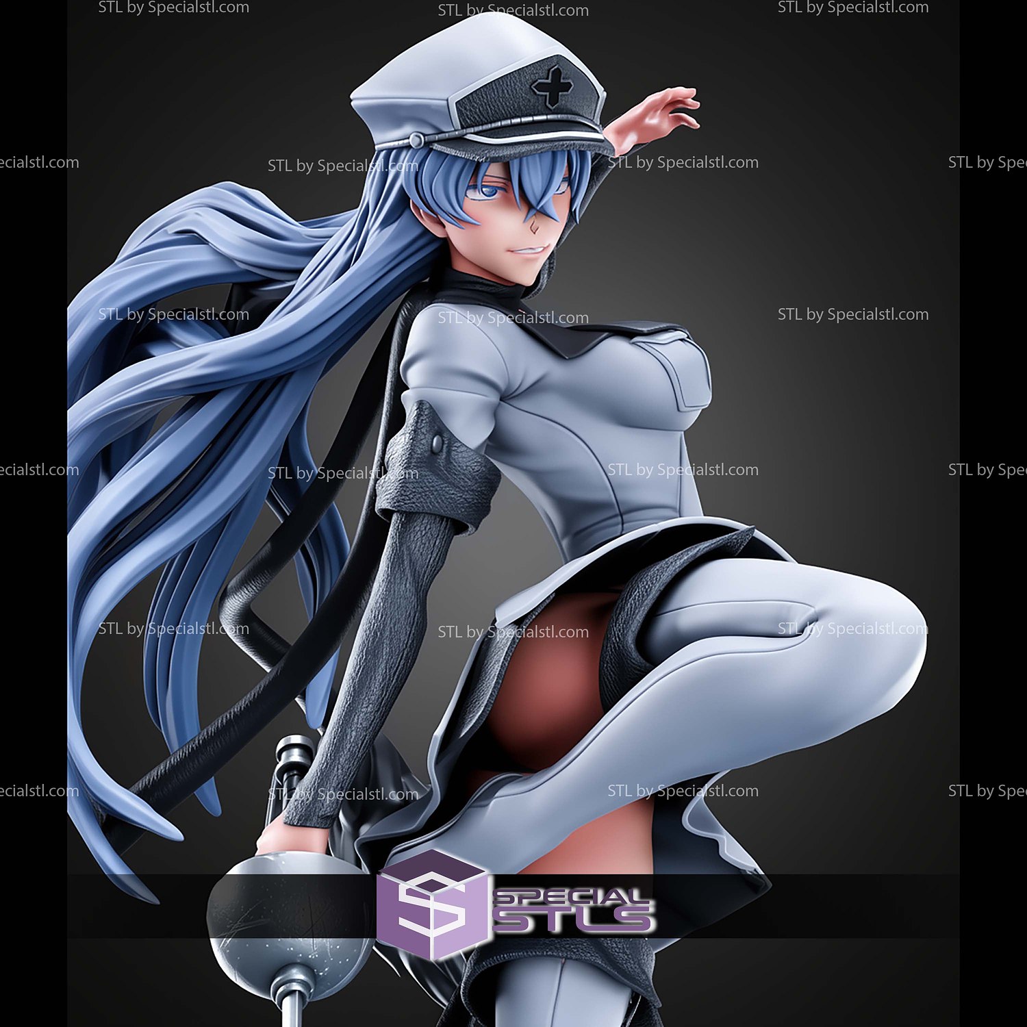 Esdeath Akame Ga Kill 1 7 STL Files 3D Model — view 3