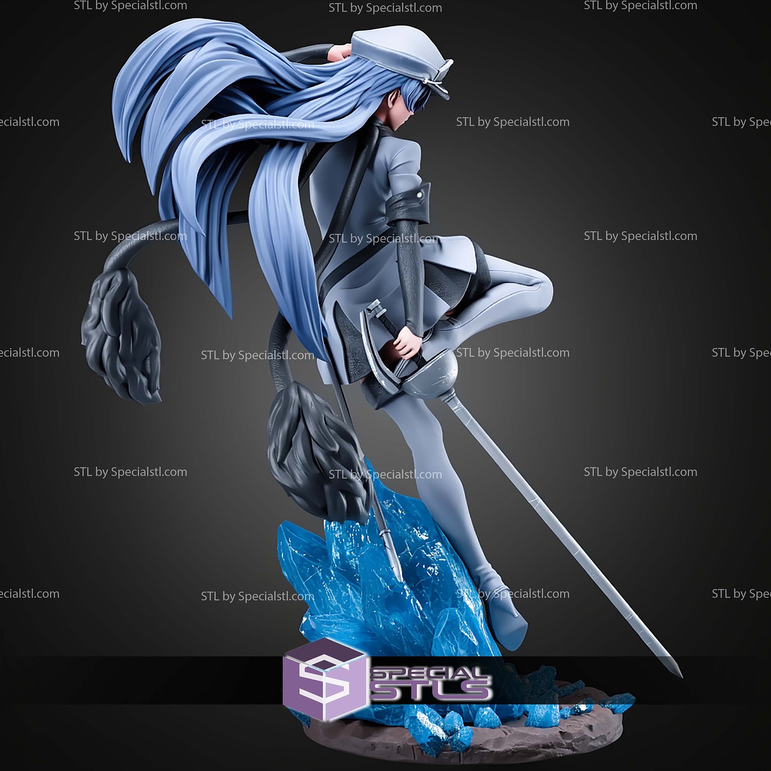 Esdeath Akame Ga Kill 1 7 STL Files 3D Model — view 6