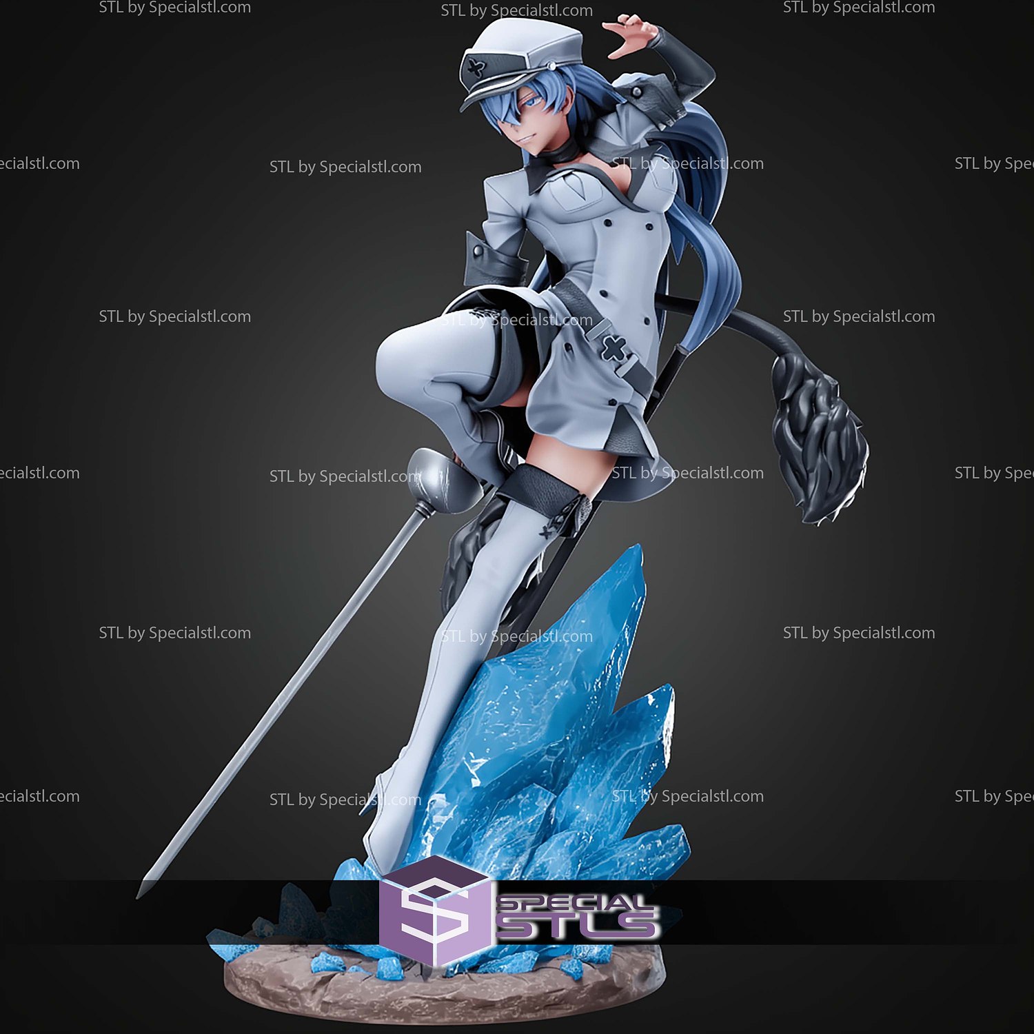 Esdeath Akame Ga Kill 1 7 STL Files 3D Model — view 8