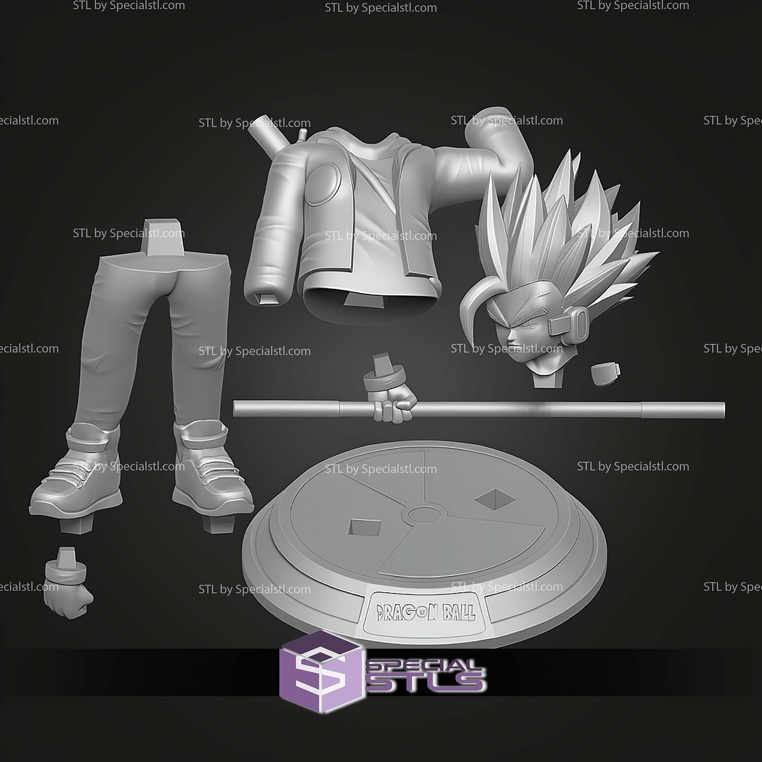 Teen Wukong Gohan STL Files 3D Model — view 2