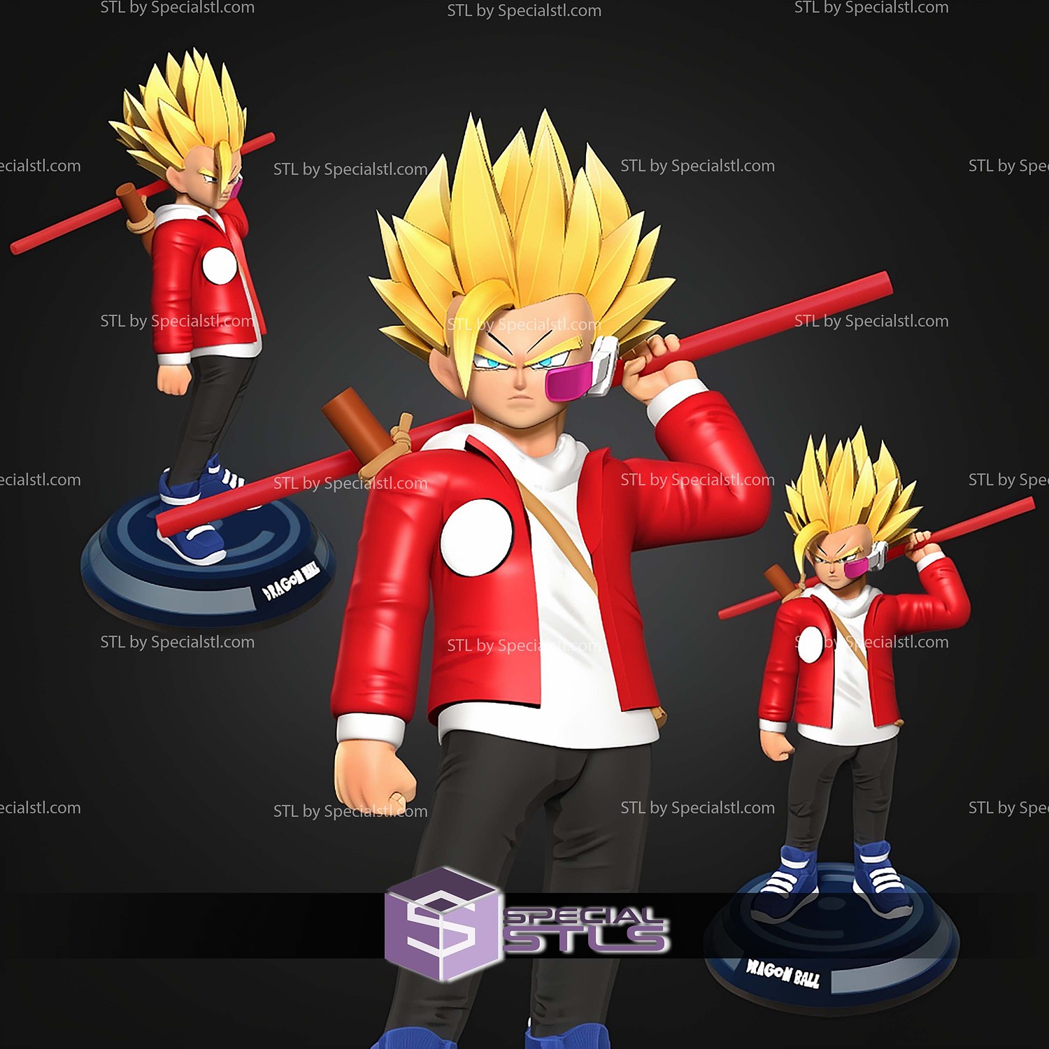 Teen Wukong Gohan STL Files 3D Model — view 3