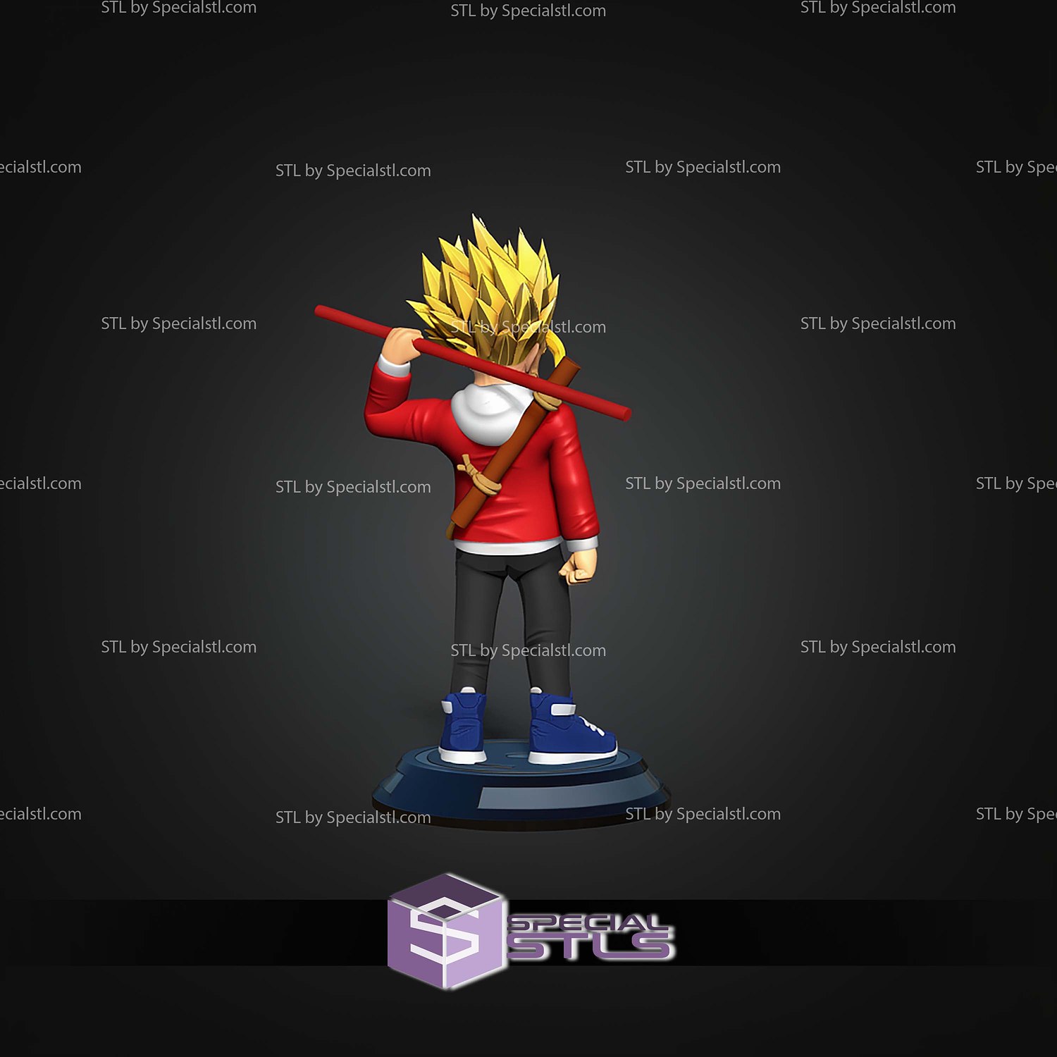Teen Wukong Gohan STL Files 3D Model — view 4