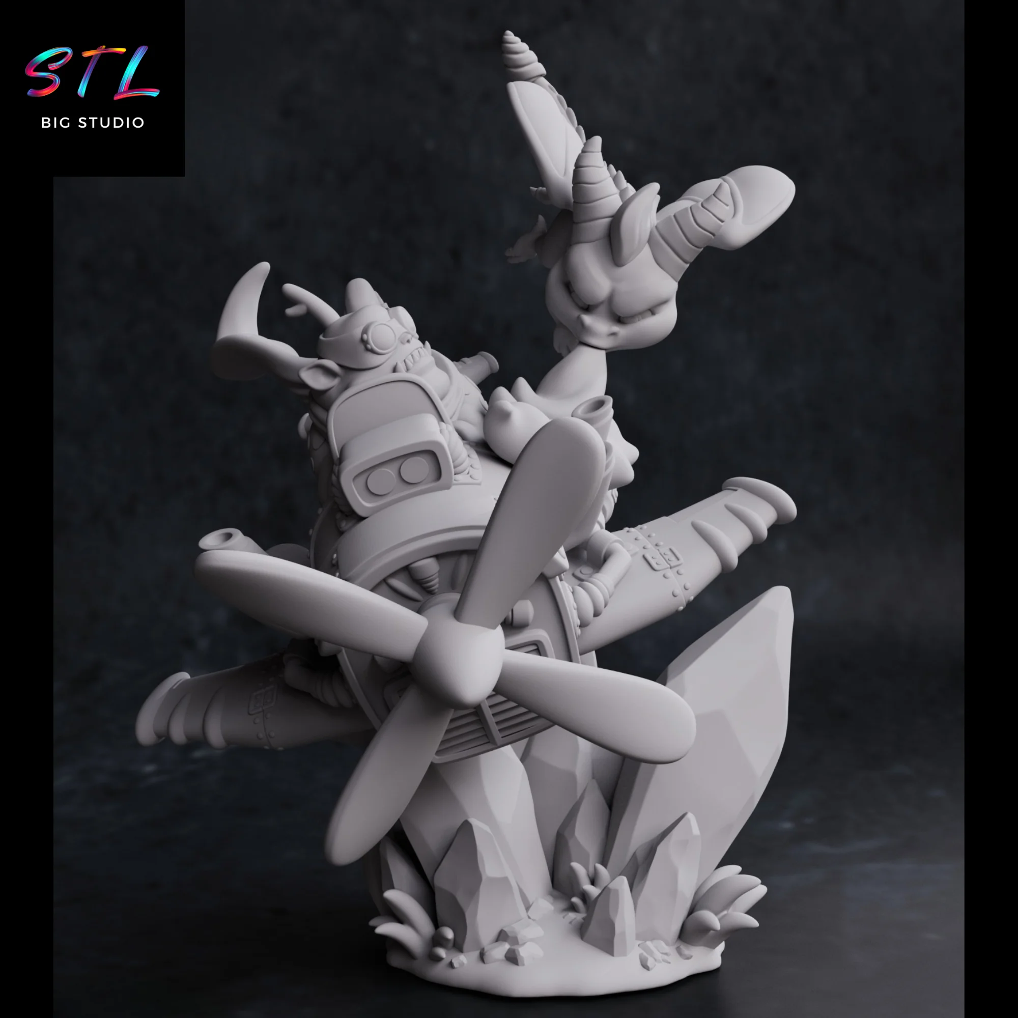 Spyro STL Diorama | Sky Attack 3D Printable Figure Model — view 2