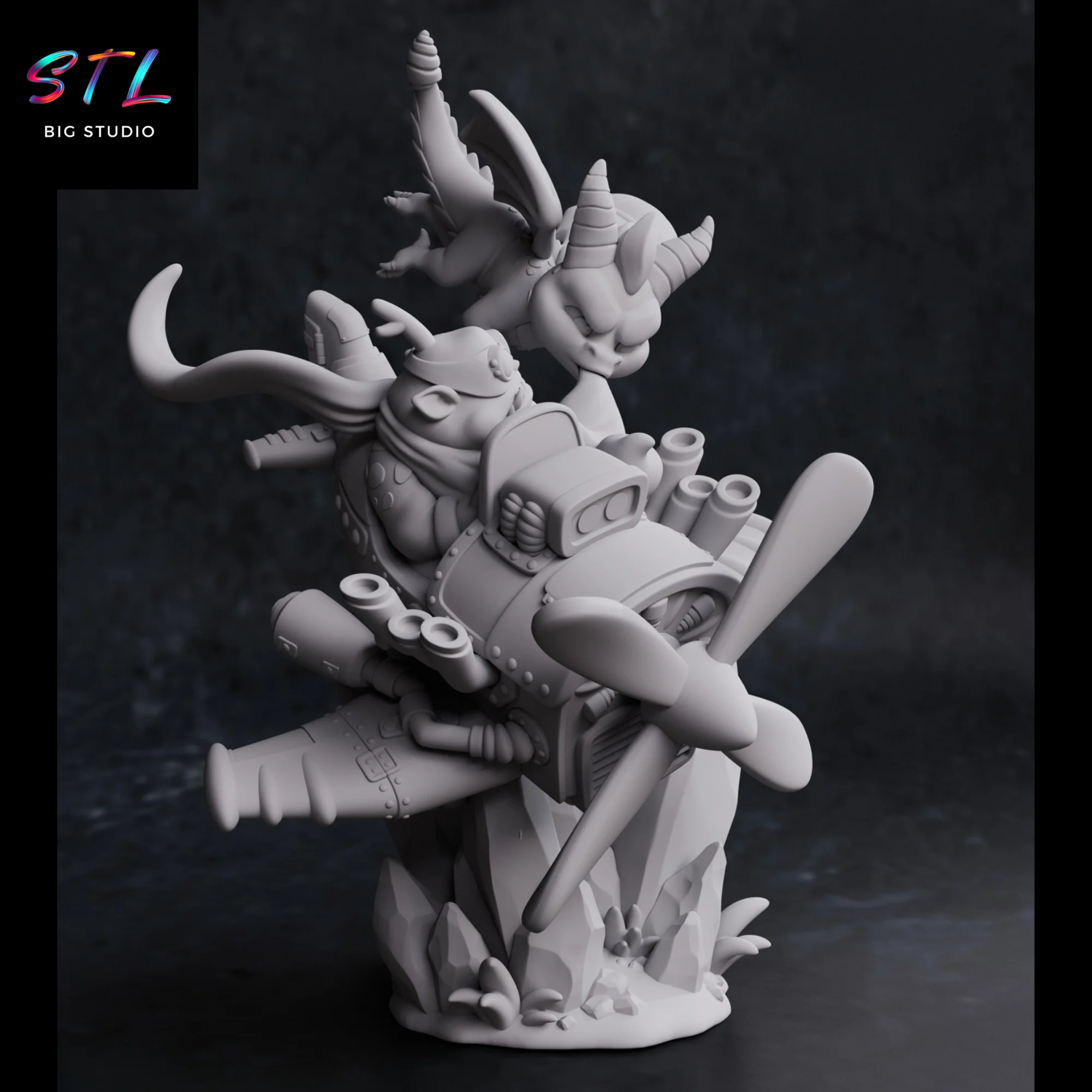 Spyro STL Diorama | Sky Attack 3D Printable Figure Model — view 4