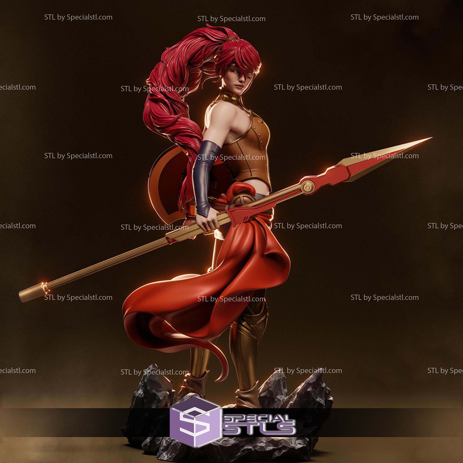 Pyrrha Nikos Anime STL Files 3D Model — view 2